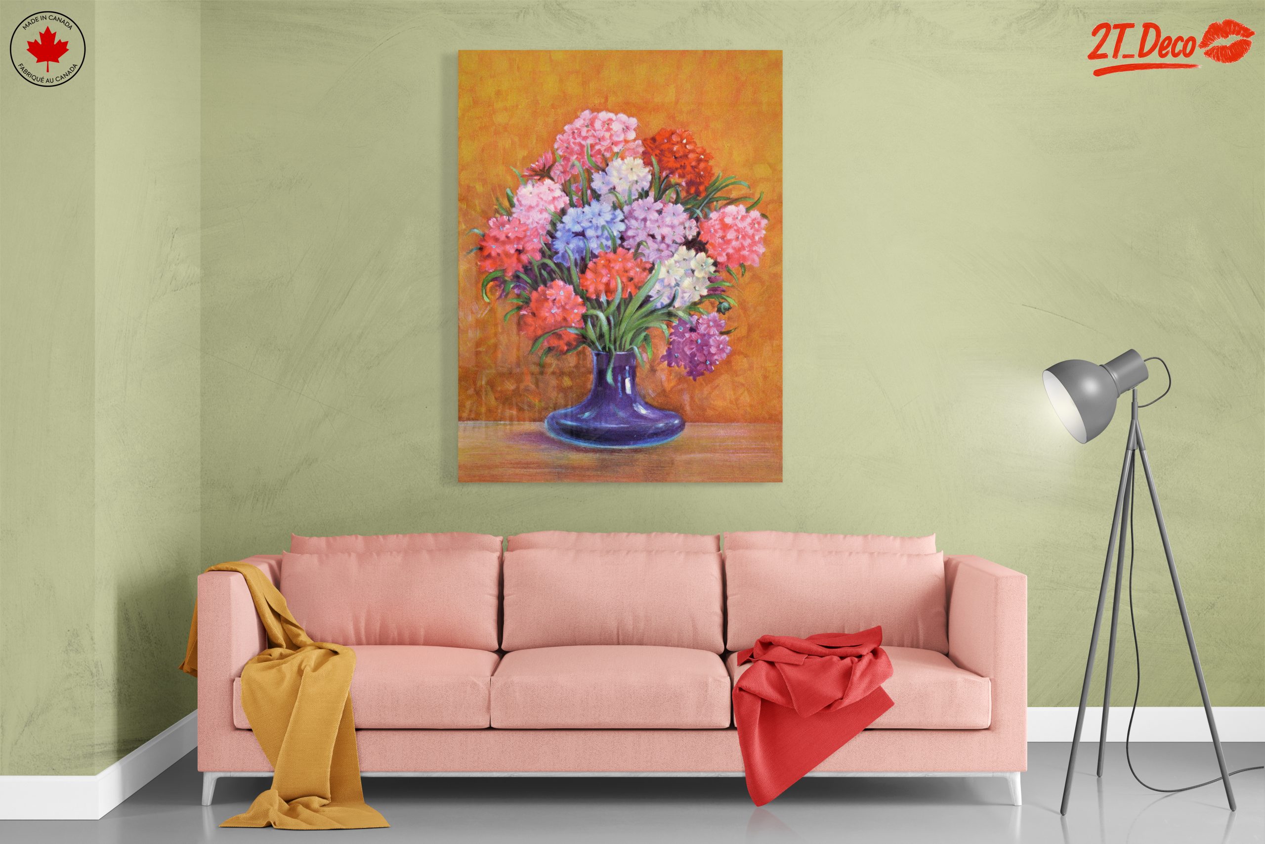 Vibrant Floral Arrangement in Purple Vase - Image 7
