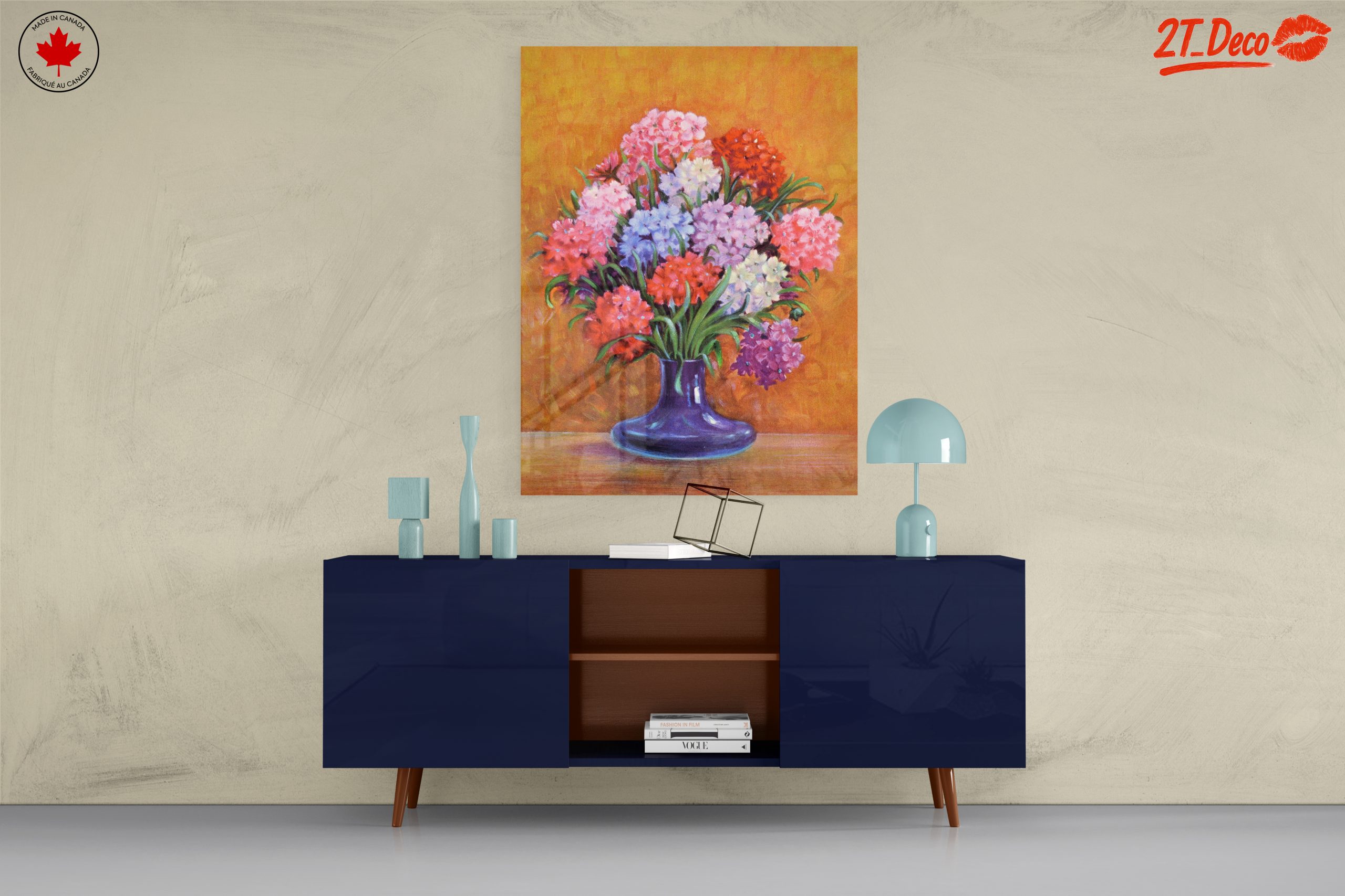 Vibrant Floral Arrangement in Purple Vase - Image 8