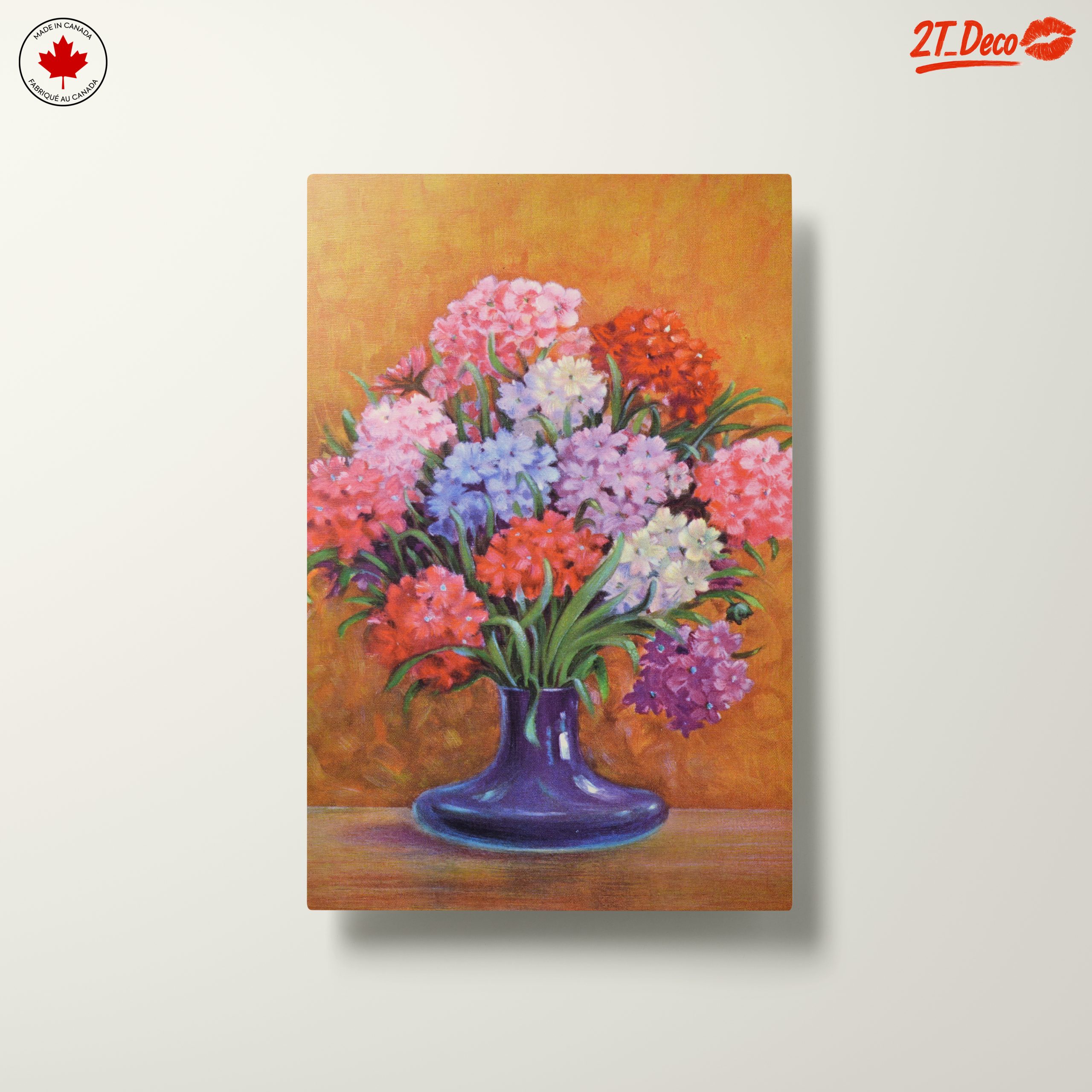 Vibrant Floral Arrangement in Purple Vase - Image 10