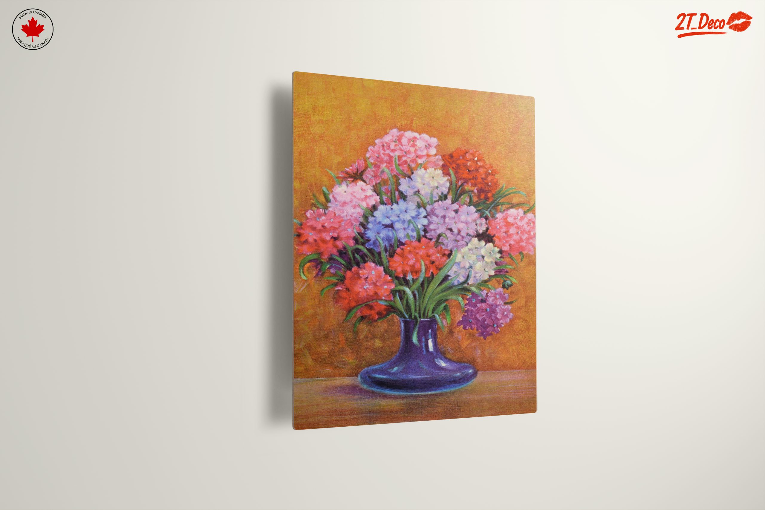 Vibrant Floral Arrangement in Purple Vase - Image 13