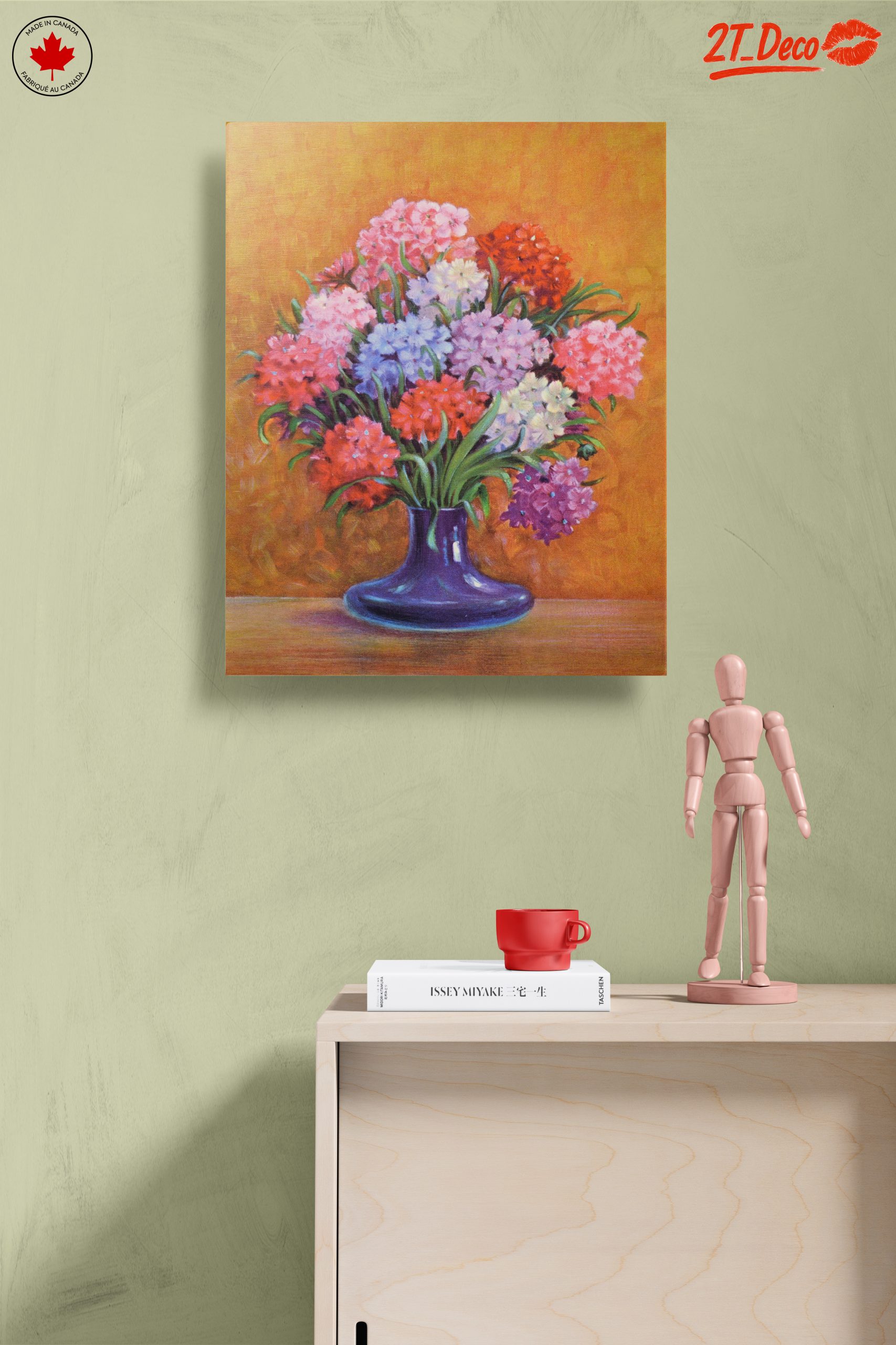 Vibrant Floral Arrangement in Purple Vase - Image 14