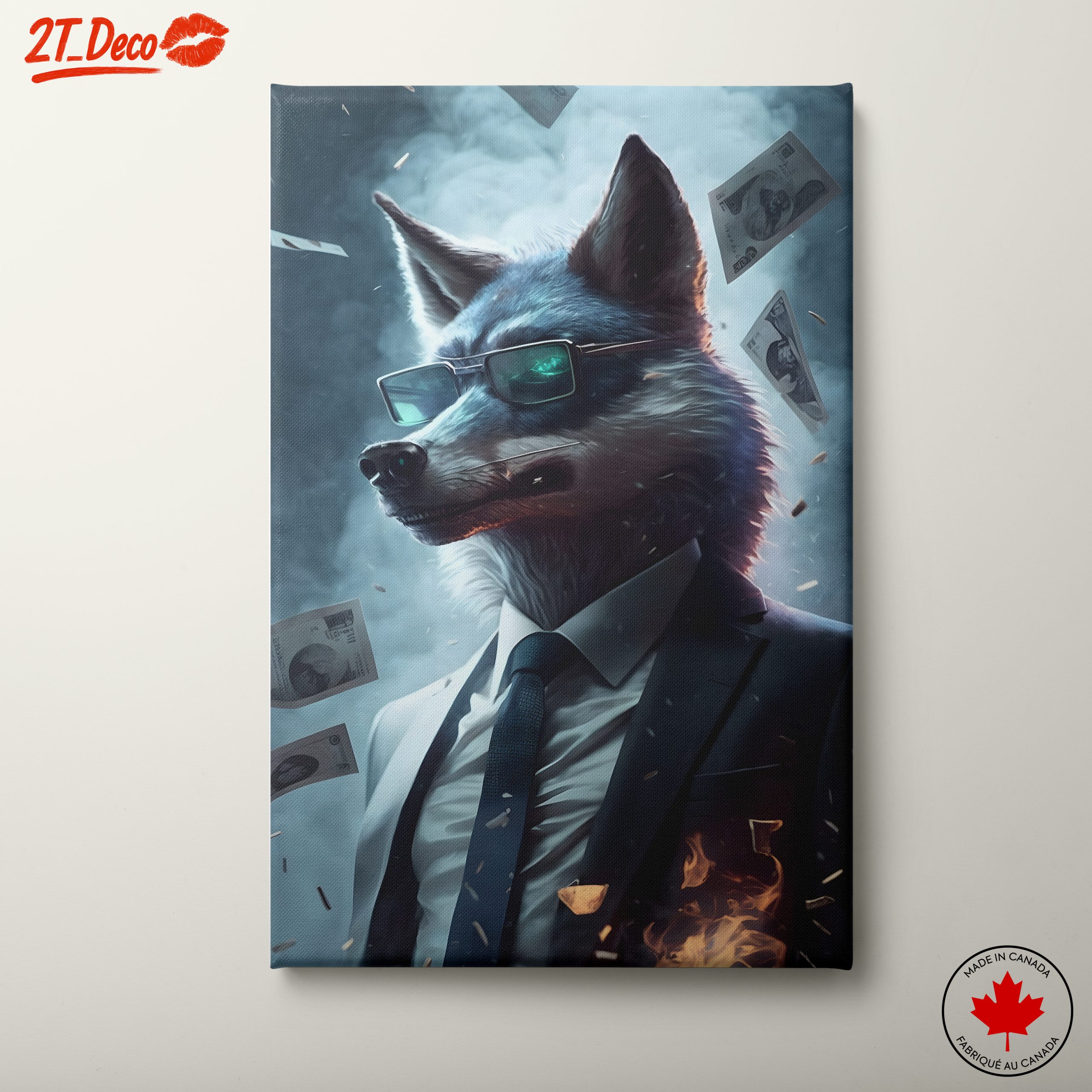 Stylized Wolf in Business Suit Art