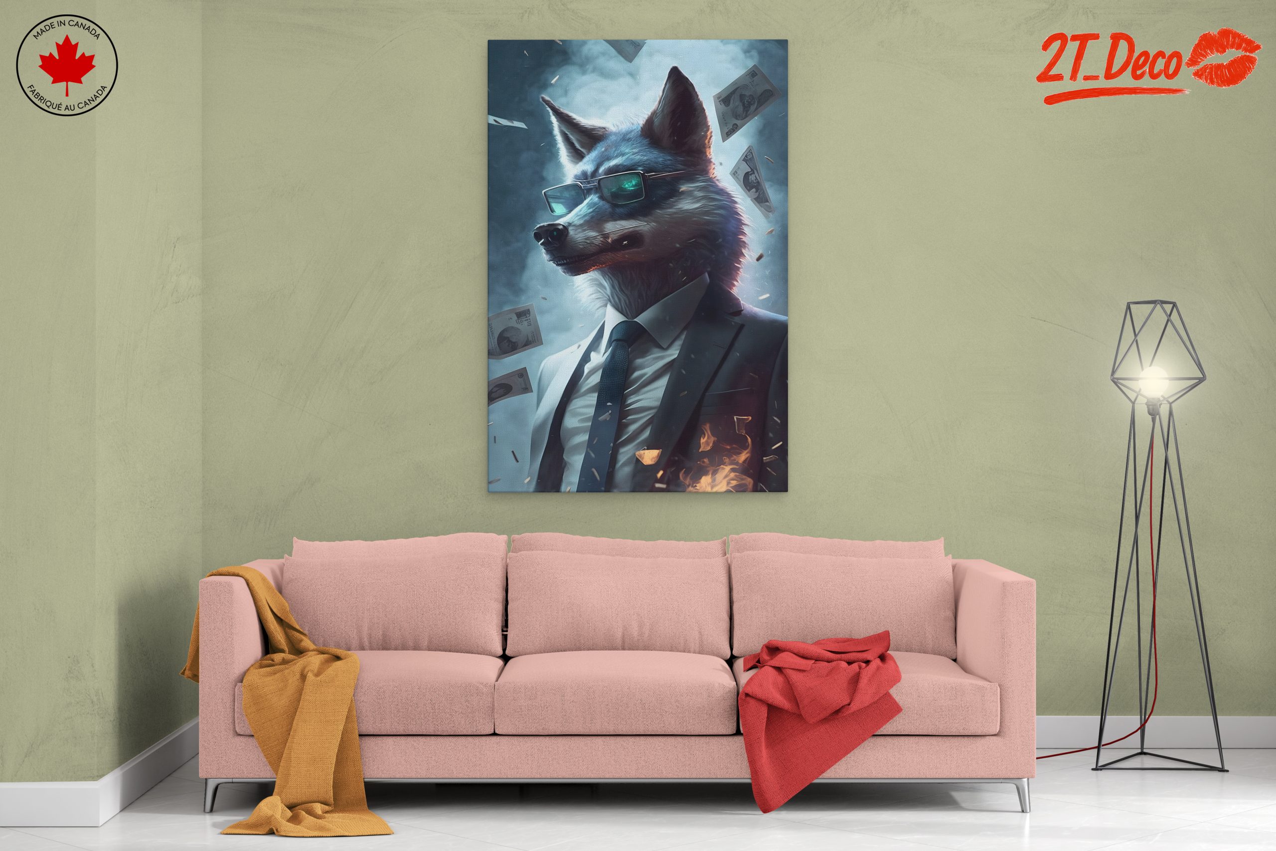 Stylized Wolf in Business Suit Art - Image 2