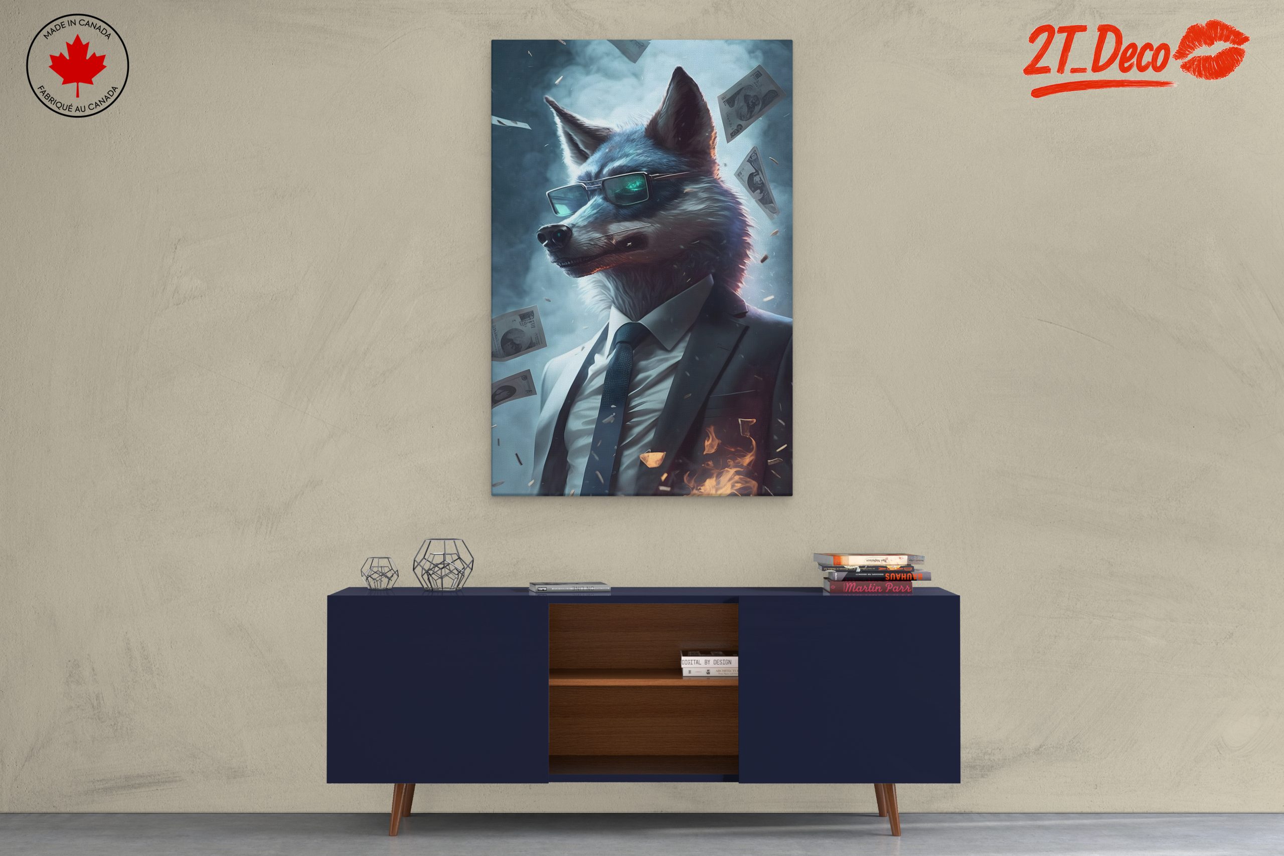 Stylized Wolf in Business Suit Art - Image 3