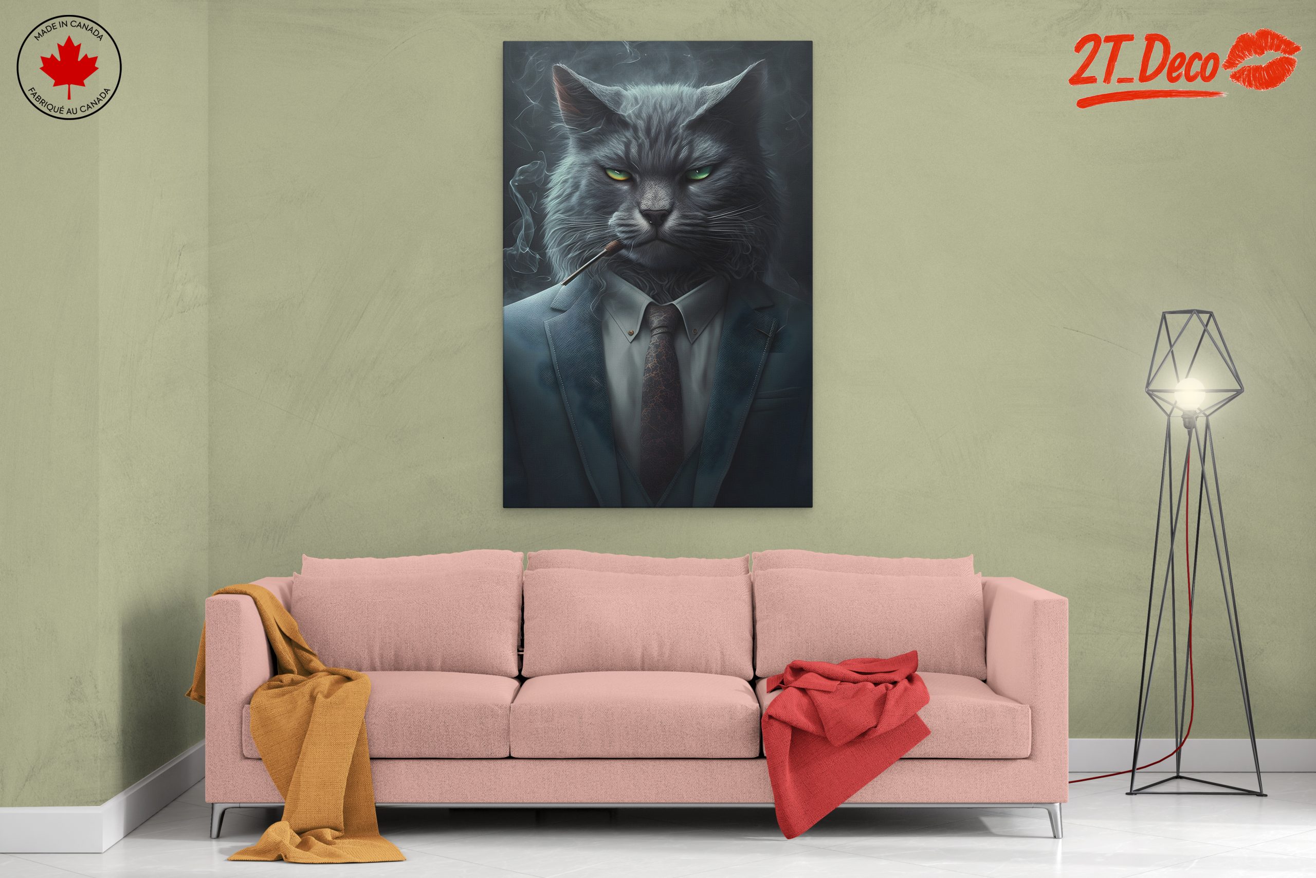 Stylized Gray Cat in Suit - Image 2