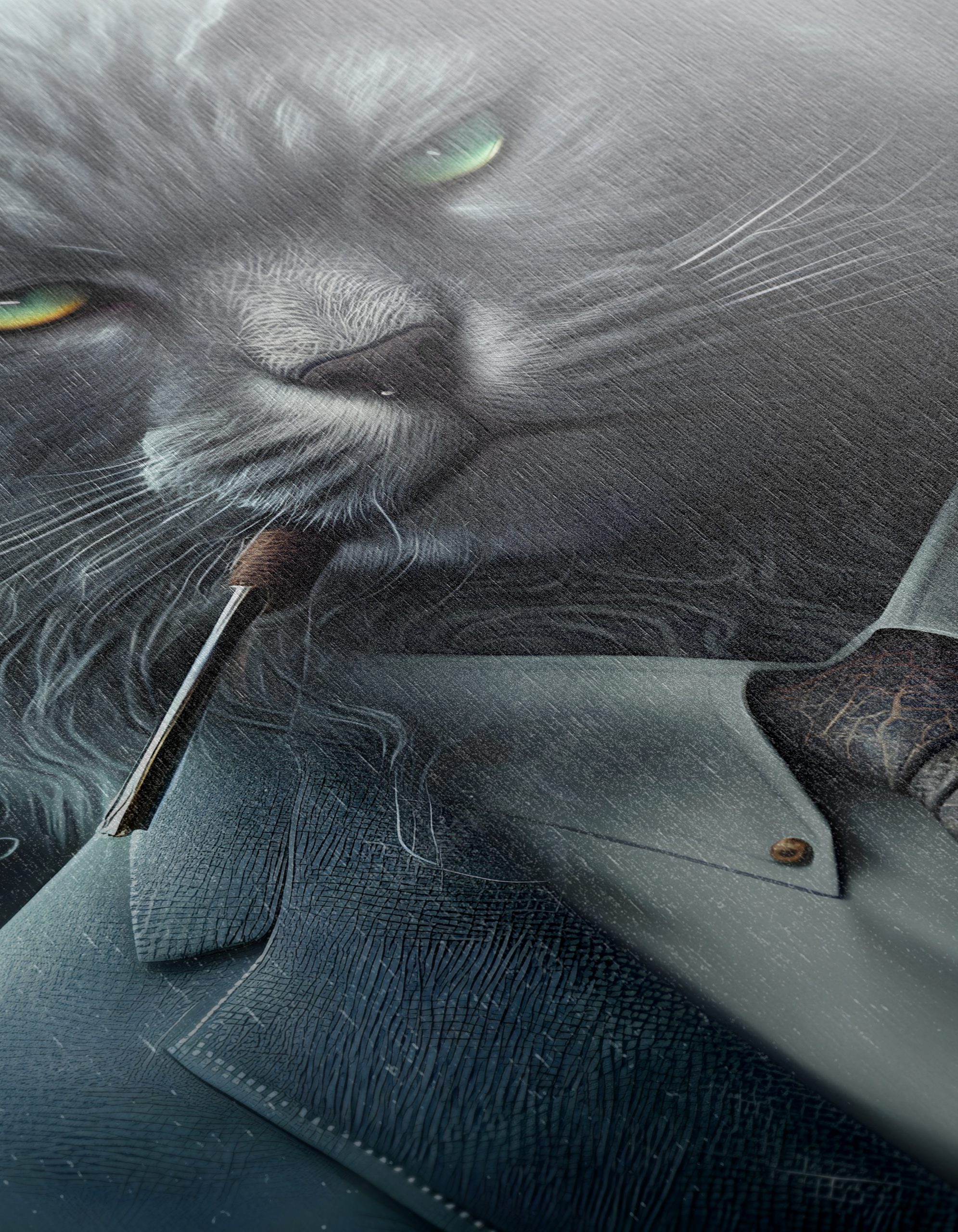 Stylized Gray Cat in Suit - Image 12