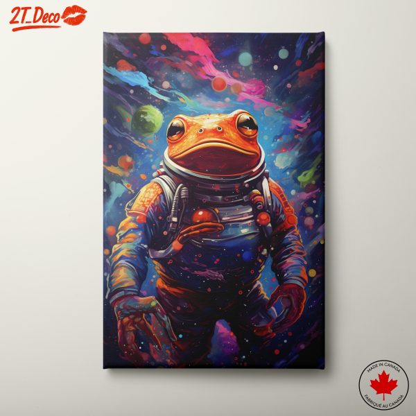 Whimsical Astronaut Frog Art
