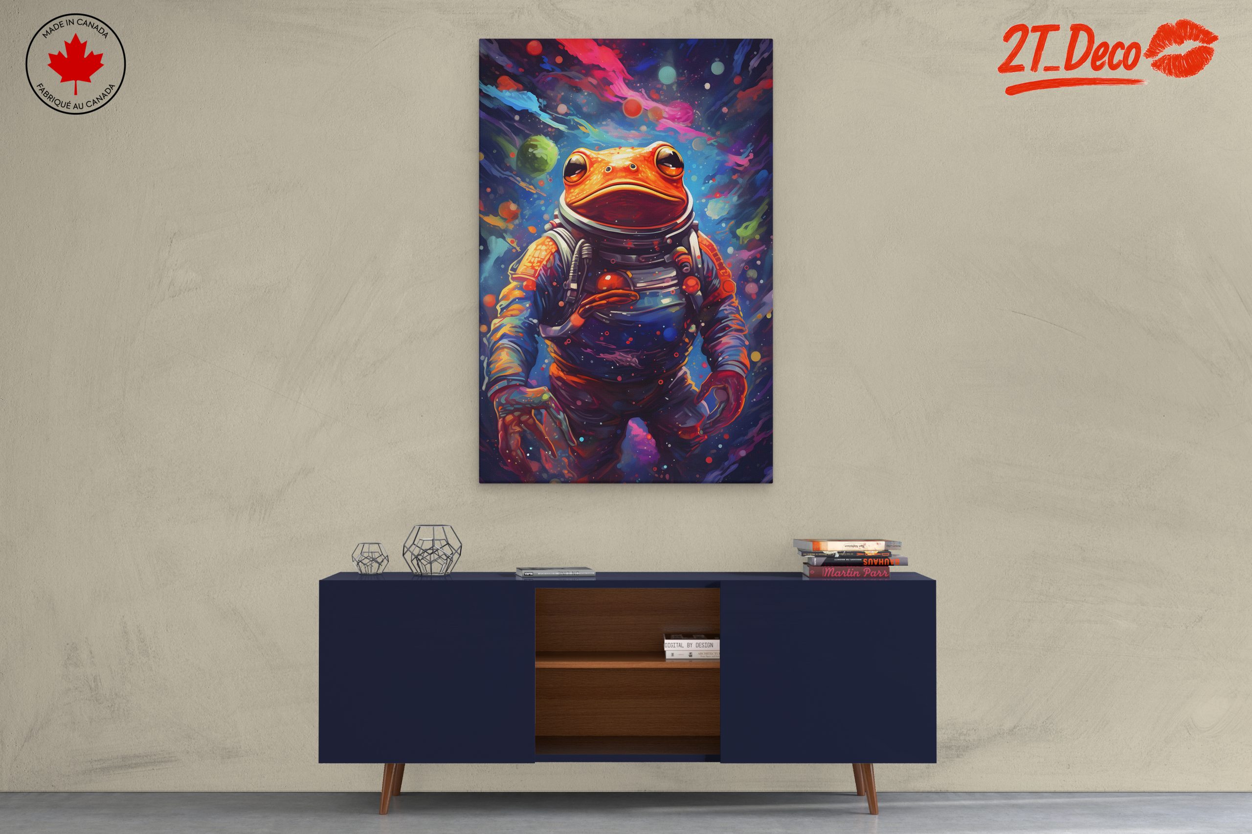 Whimsical Astronaut Frog Art - Image 3