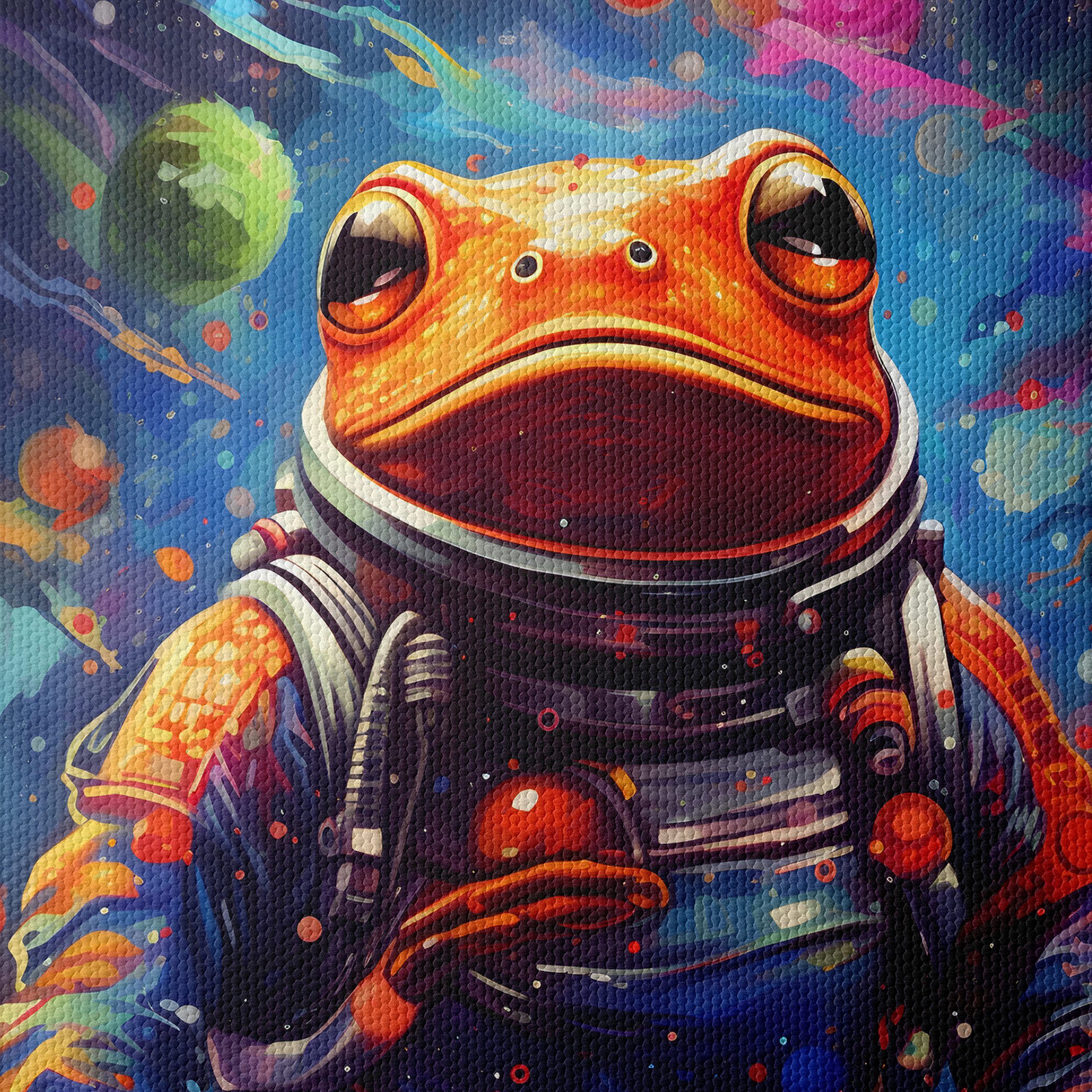 Whimsical Astronaut Frog Art - Image 4