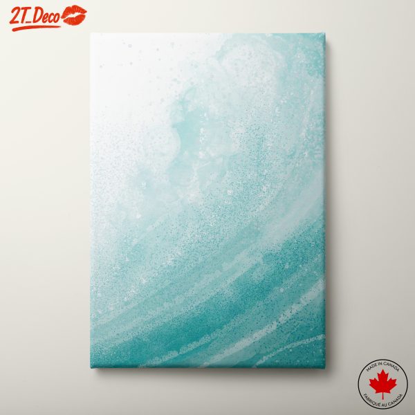 Abstract Teal Wave Art