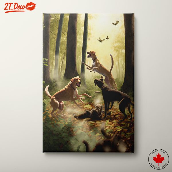 Playful Dogs in a Forest