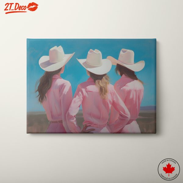 Stylish Cowgirl Portraits Under Blue Sky