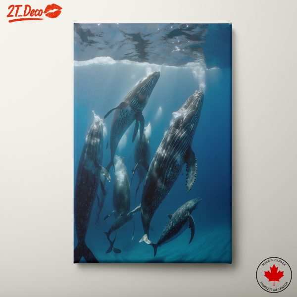 Underwater Whales Abstract Marine Life Art