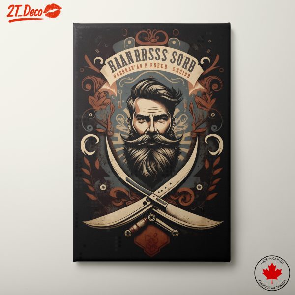 Artistic Portrait of a Bearded Man with Scimitars