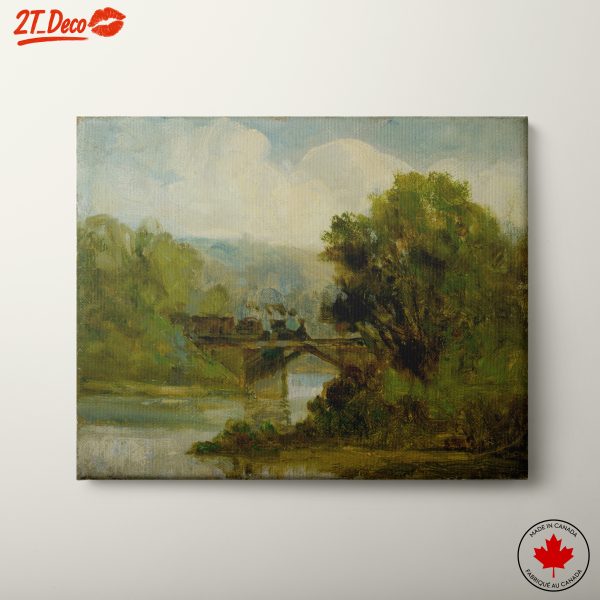 Serene Landscape with Bridge Over Water