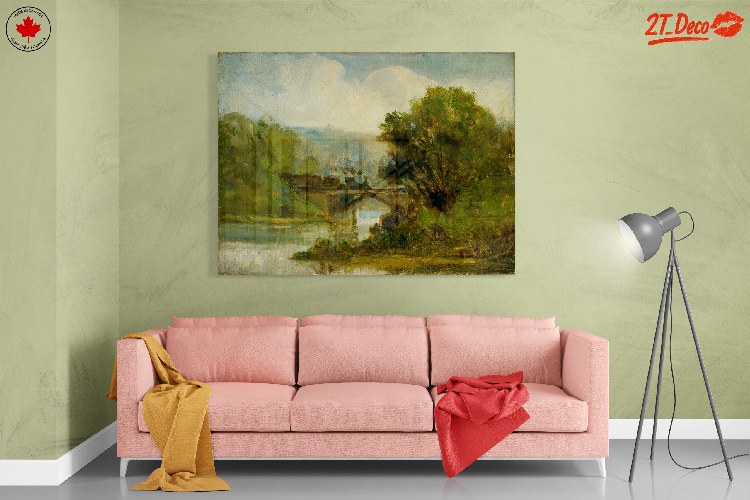 Serene Landscape with Bridge Over Water - Image 7