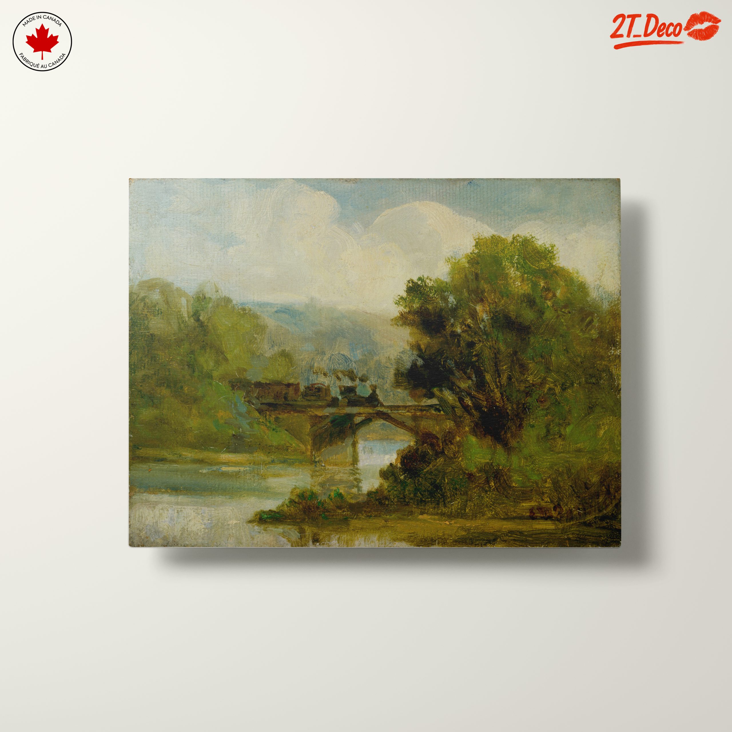 Serene Landscape with Bridge Over Water - Image 10