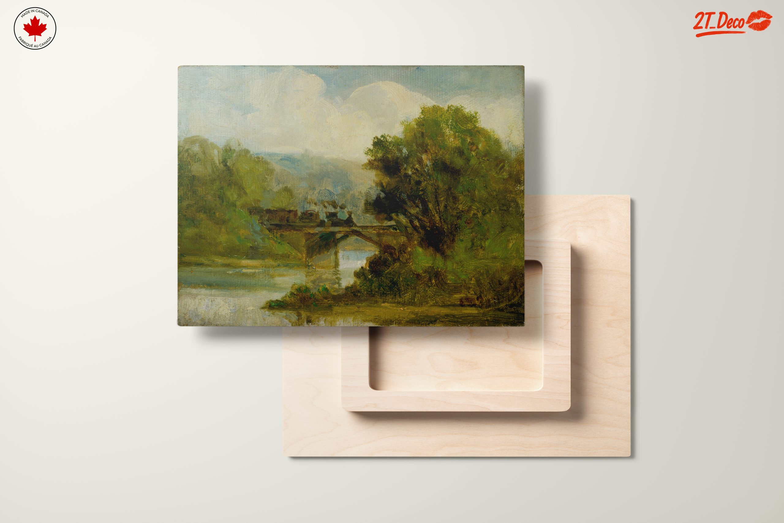 Serene Landscape with Bridge Over Water - Image 11
