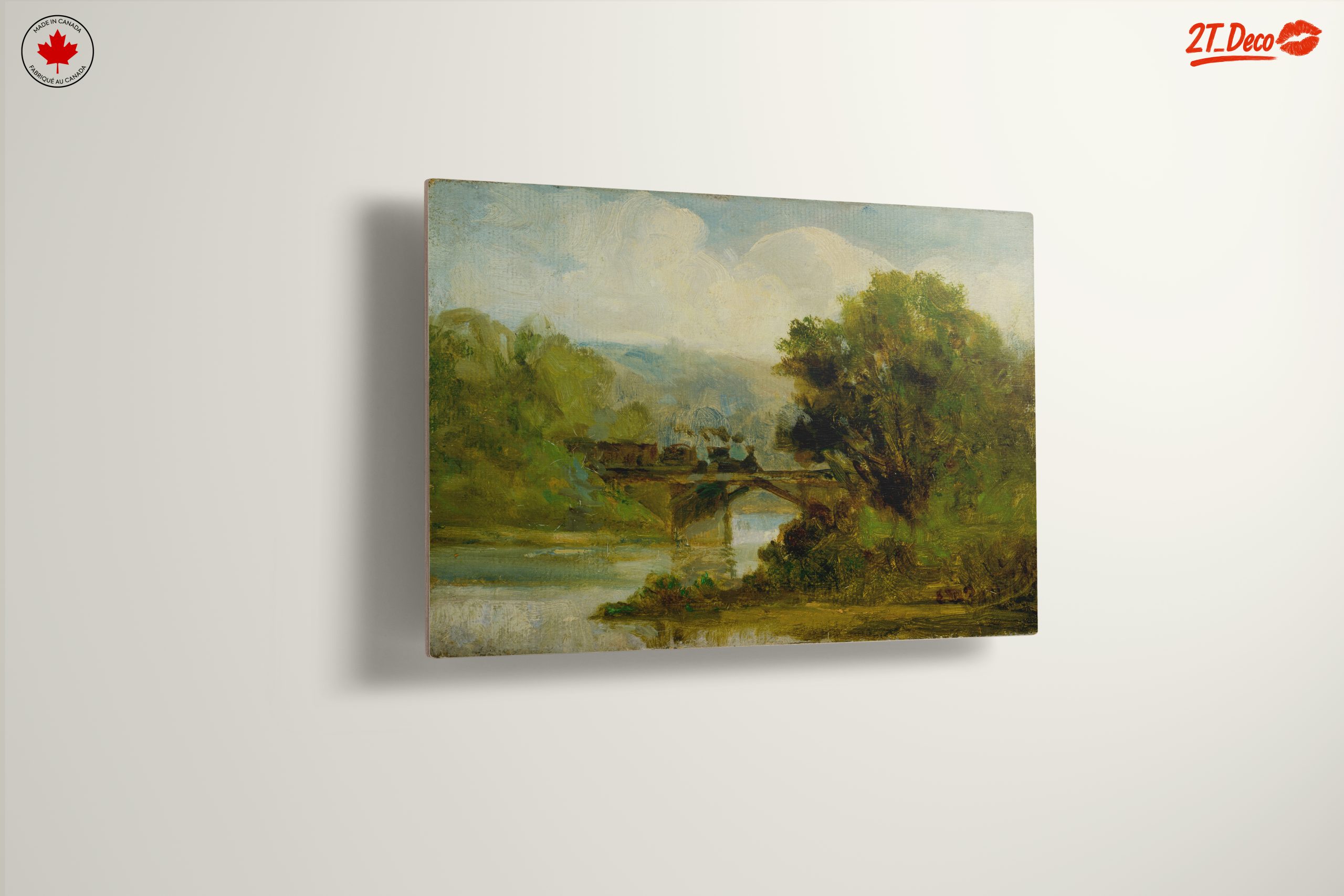 Serene Landscape with Bridge Over Water - Image 13