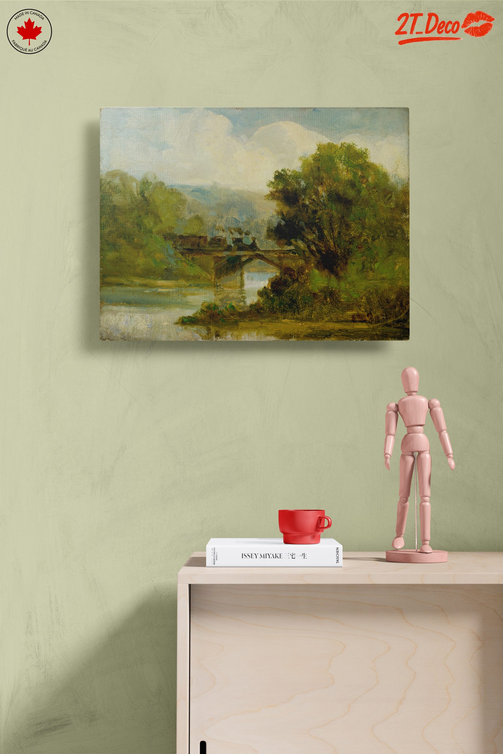 Serene Landscape with Bridge Over Water - Image 14