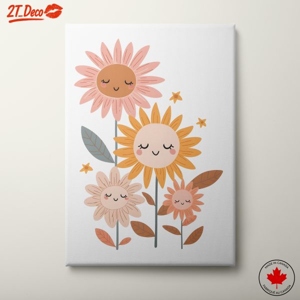 Whimsical Flowers with Smiling Faces