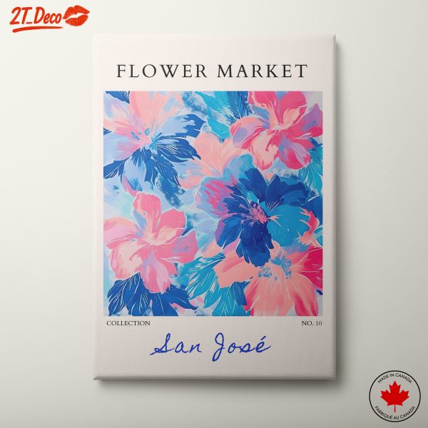 Vibrant Botanical Flower Market Art