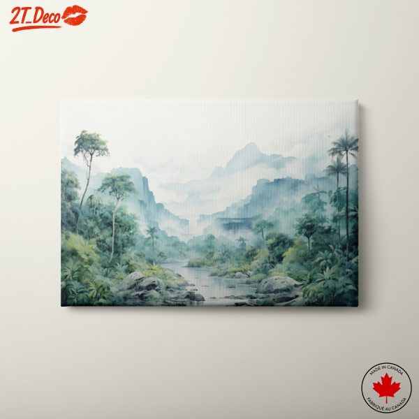 Serene Nature Landscape with Waterfall