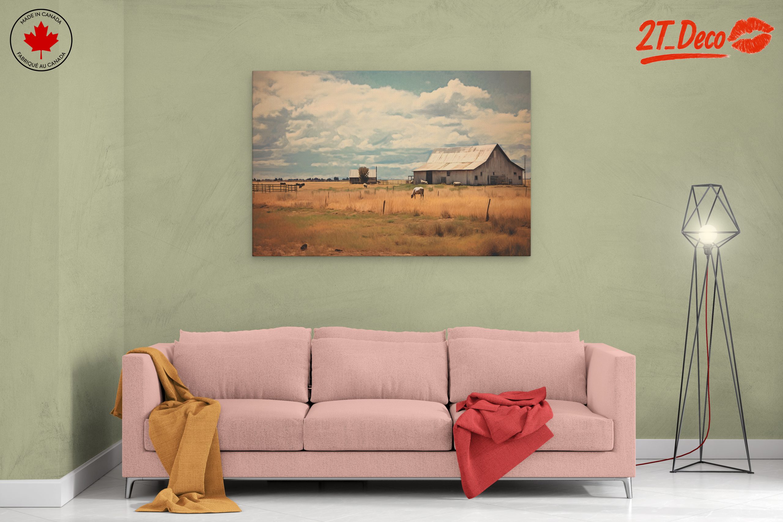 Tranquil Rural Landscape with Horses - Image 2