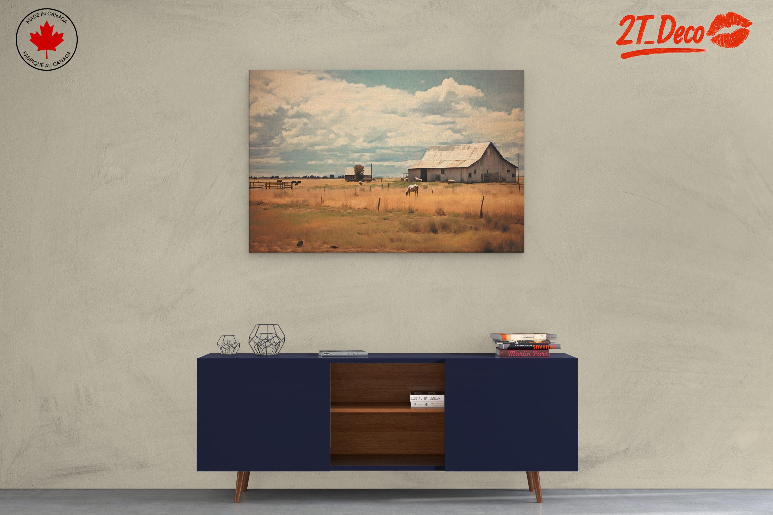 Tranquil Rural Landscape with Horses - Image 3