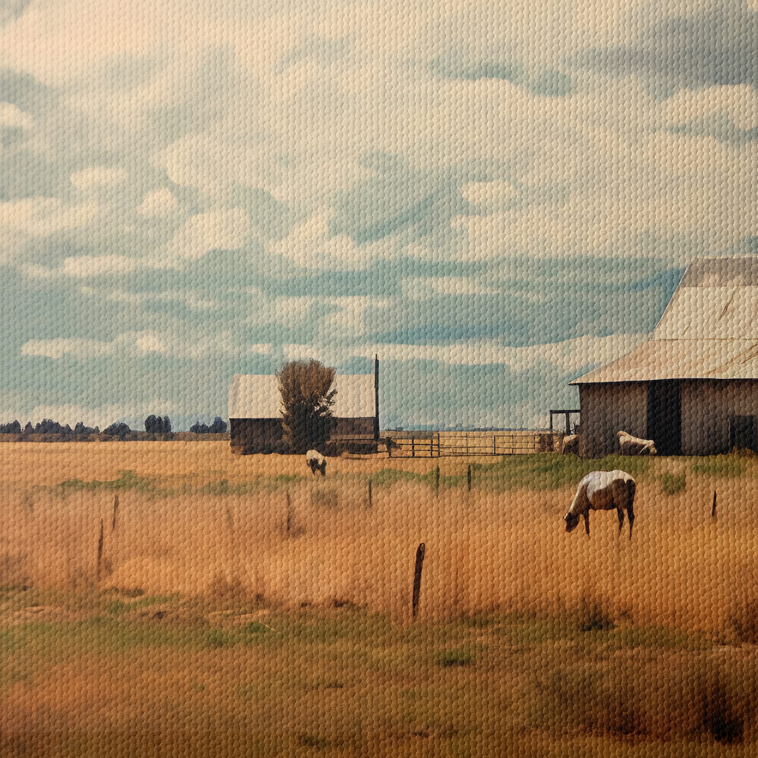 Tranquil Rural Landscape with Horses - Image 4