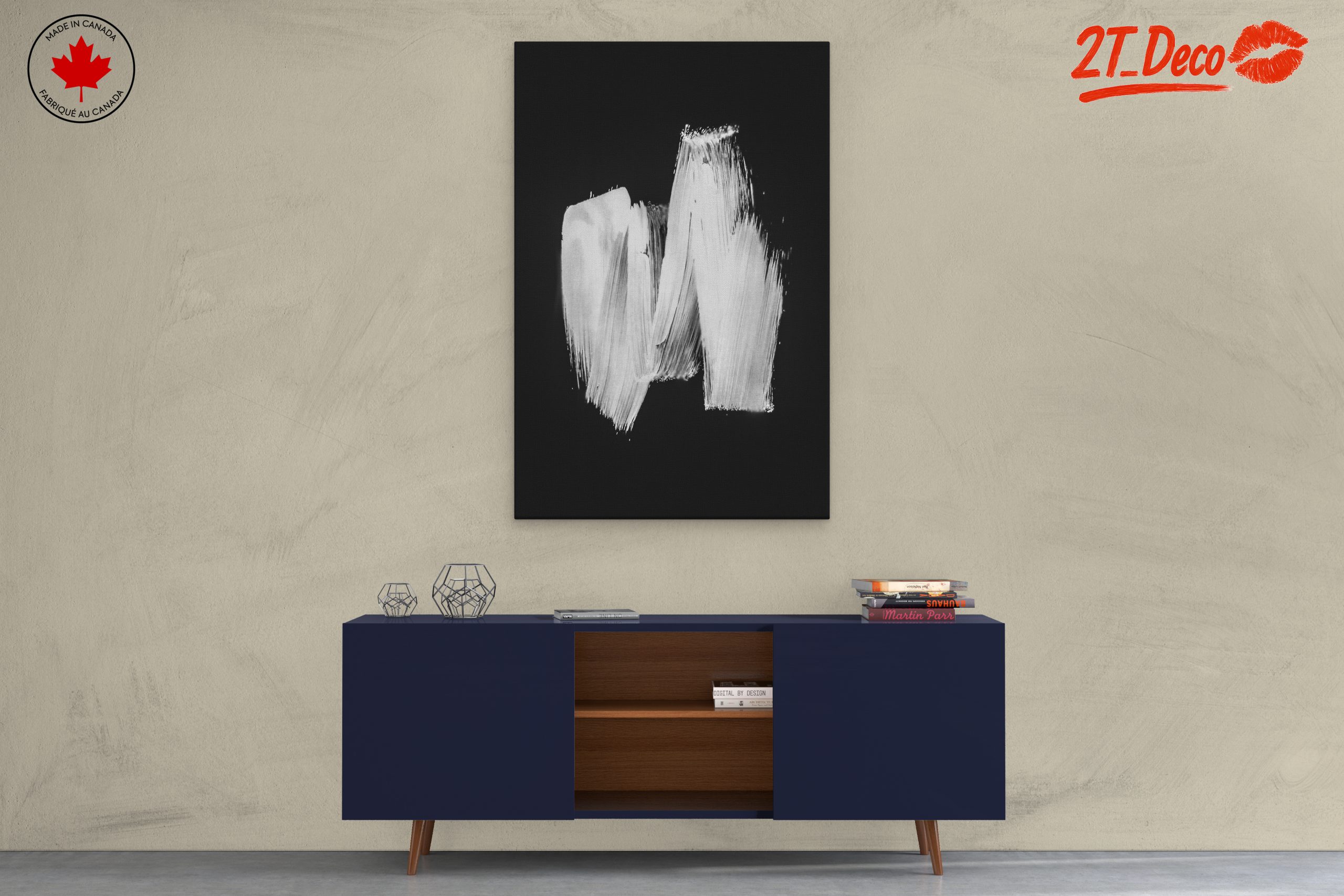 Monochrome Abstract Brushstroke Art - Image 3