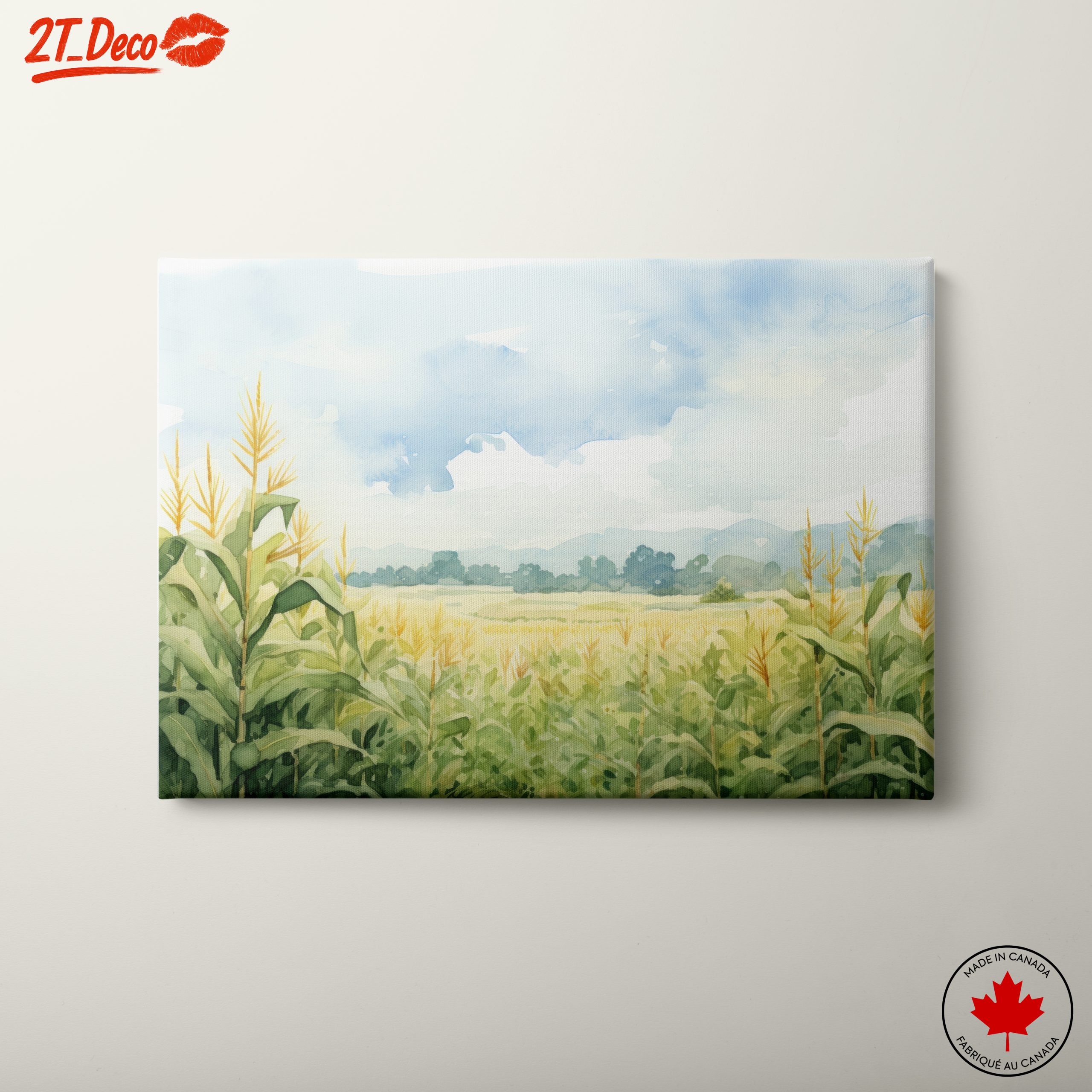 Tranquil Cornfield Landscape Art