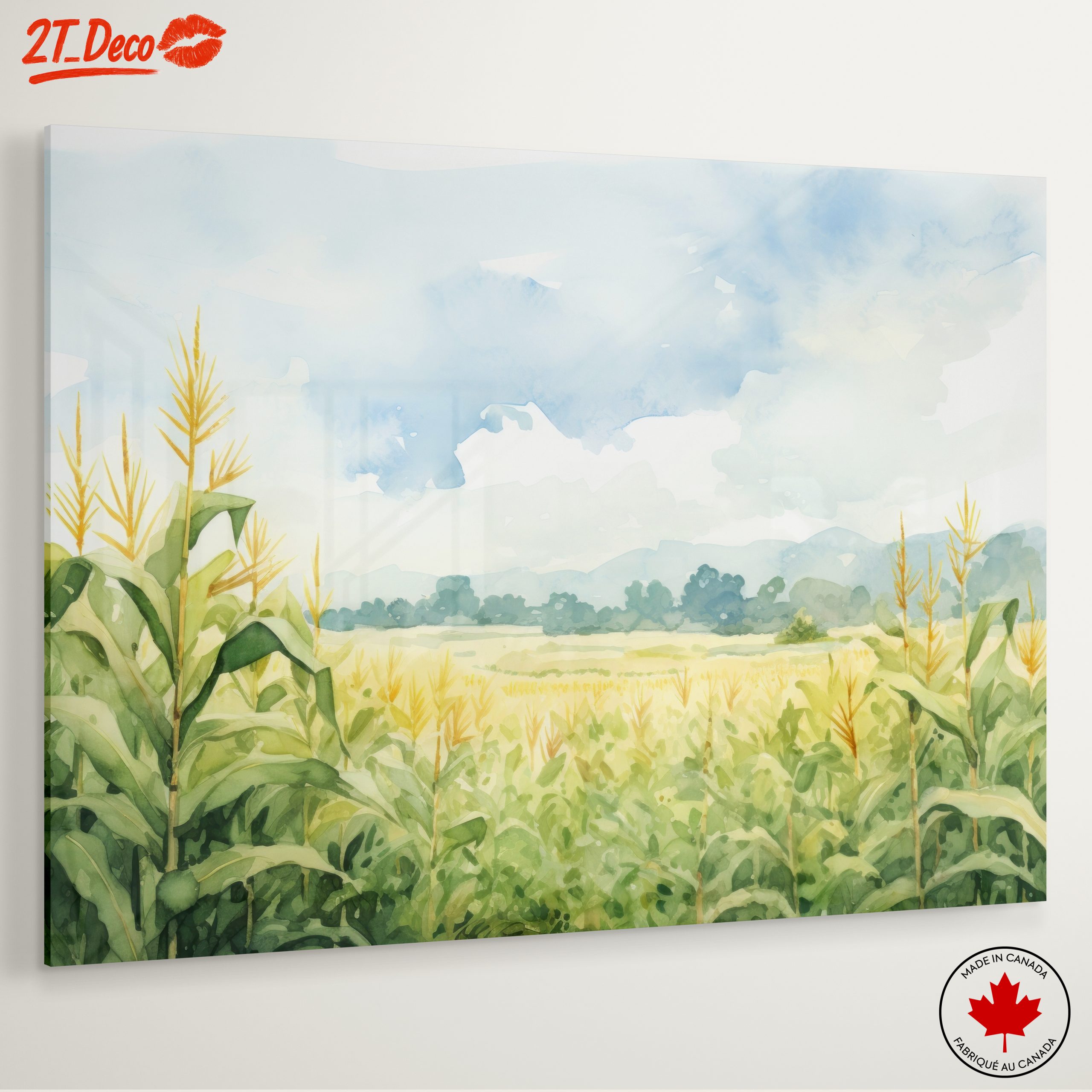 Tranquil Cornfield Landscape Art - Image 6