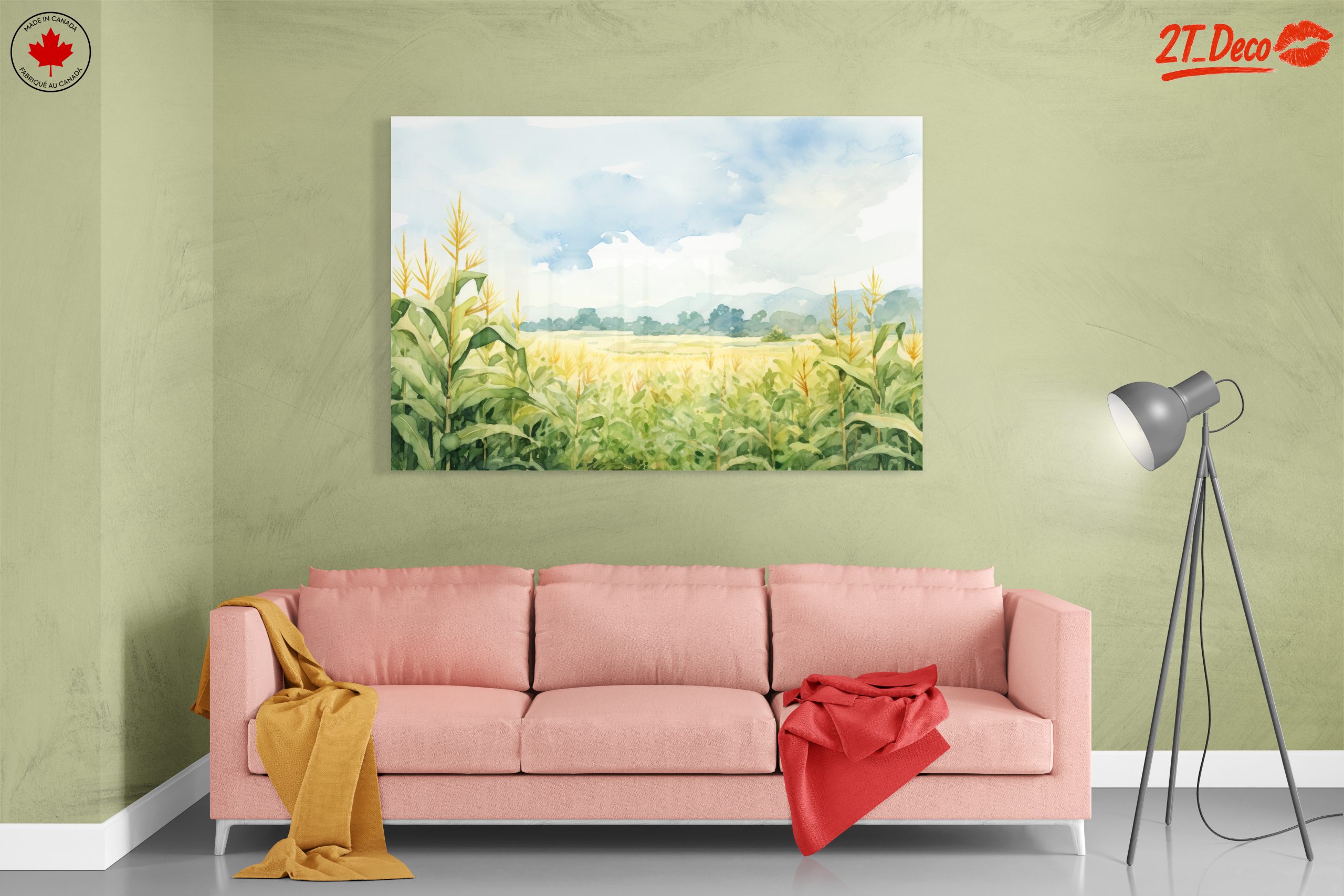 Tranquil Cornfield Landscape Art - Image 7