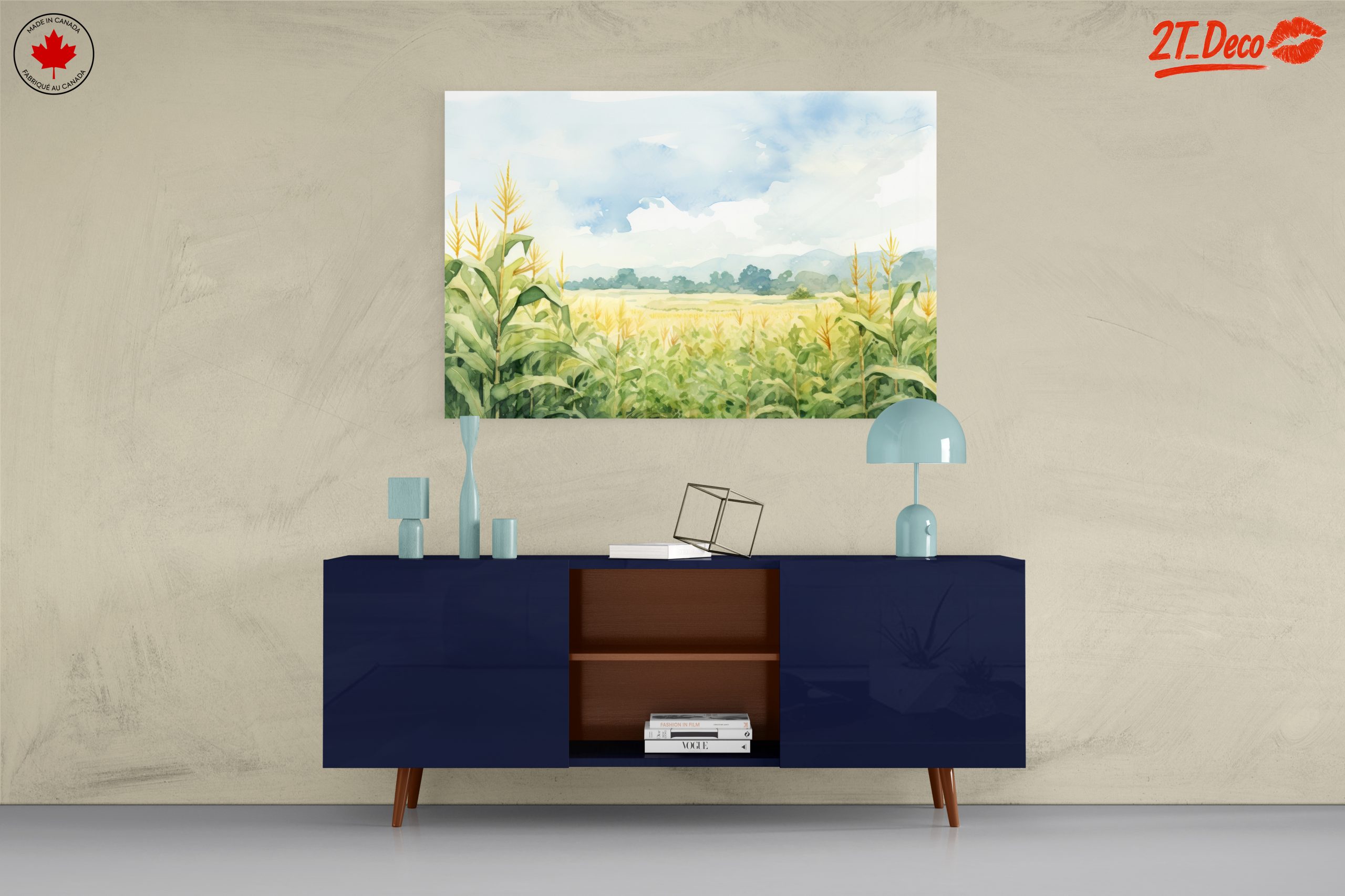 Tranquil Cornfield Landscape Art - Image 8