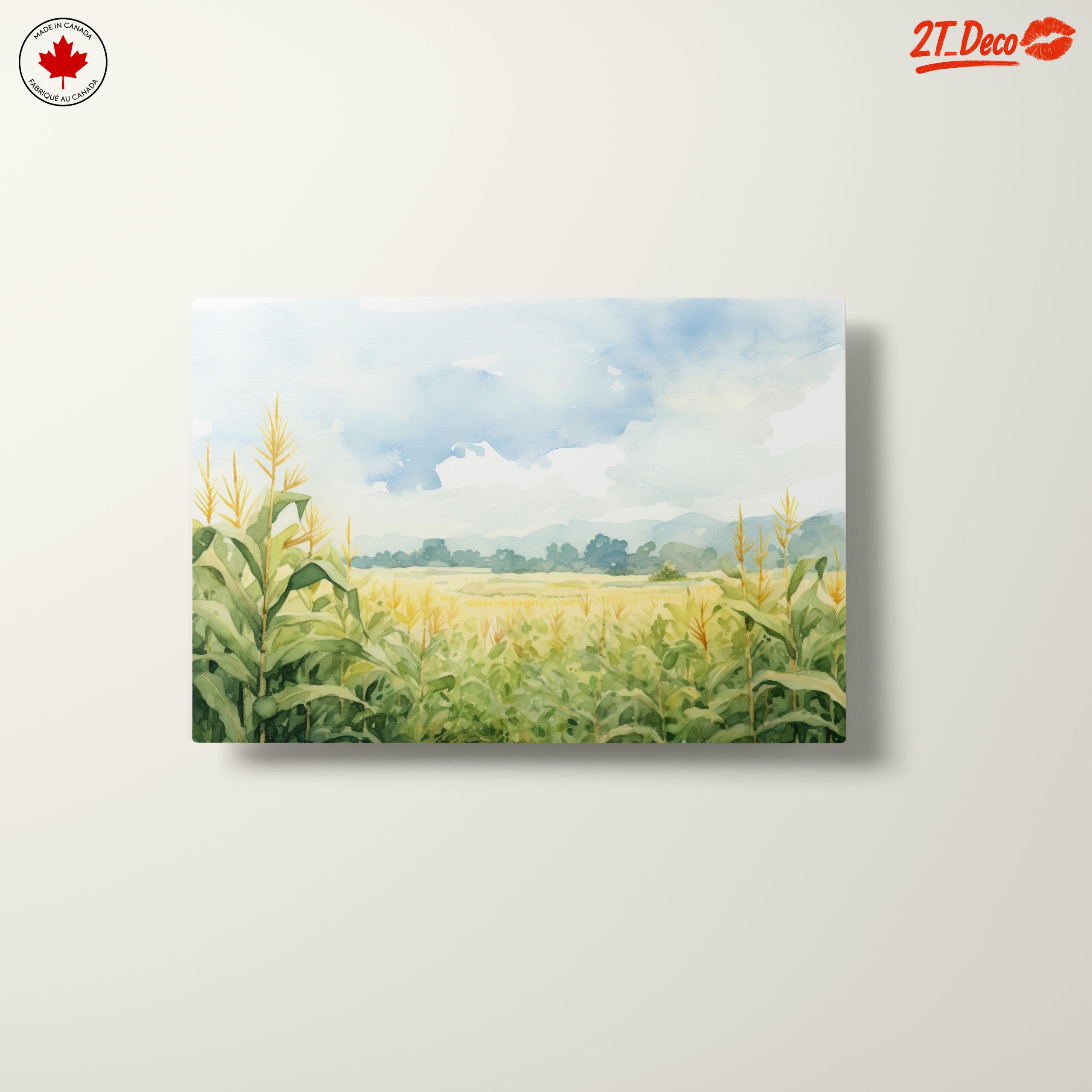 Tranquil Cornfield Landscape Art - Image 10