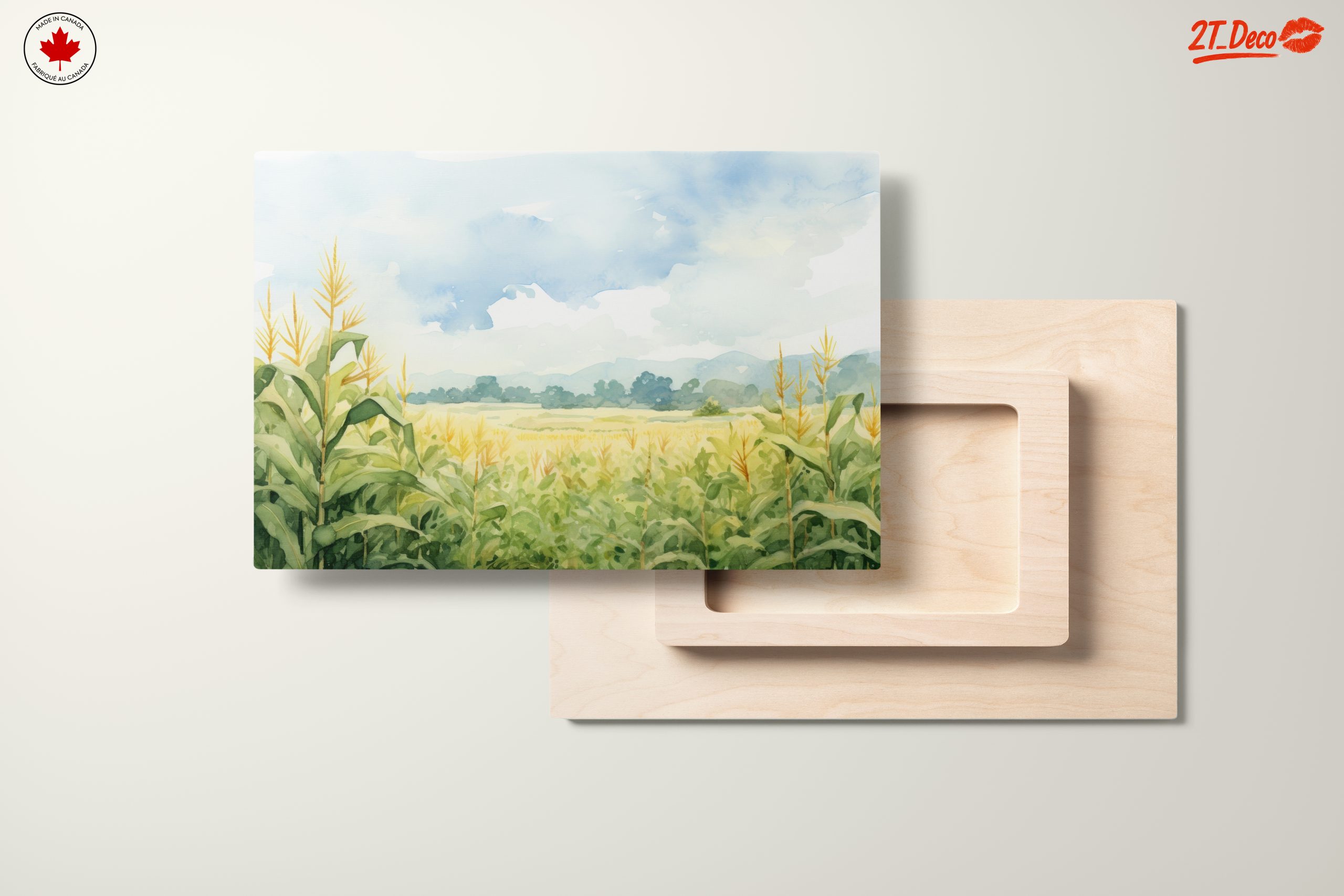 Tranquil Cornfield Landscape Art - Image 11