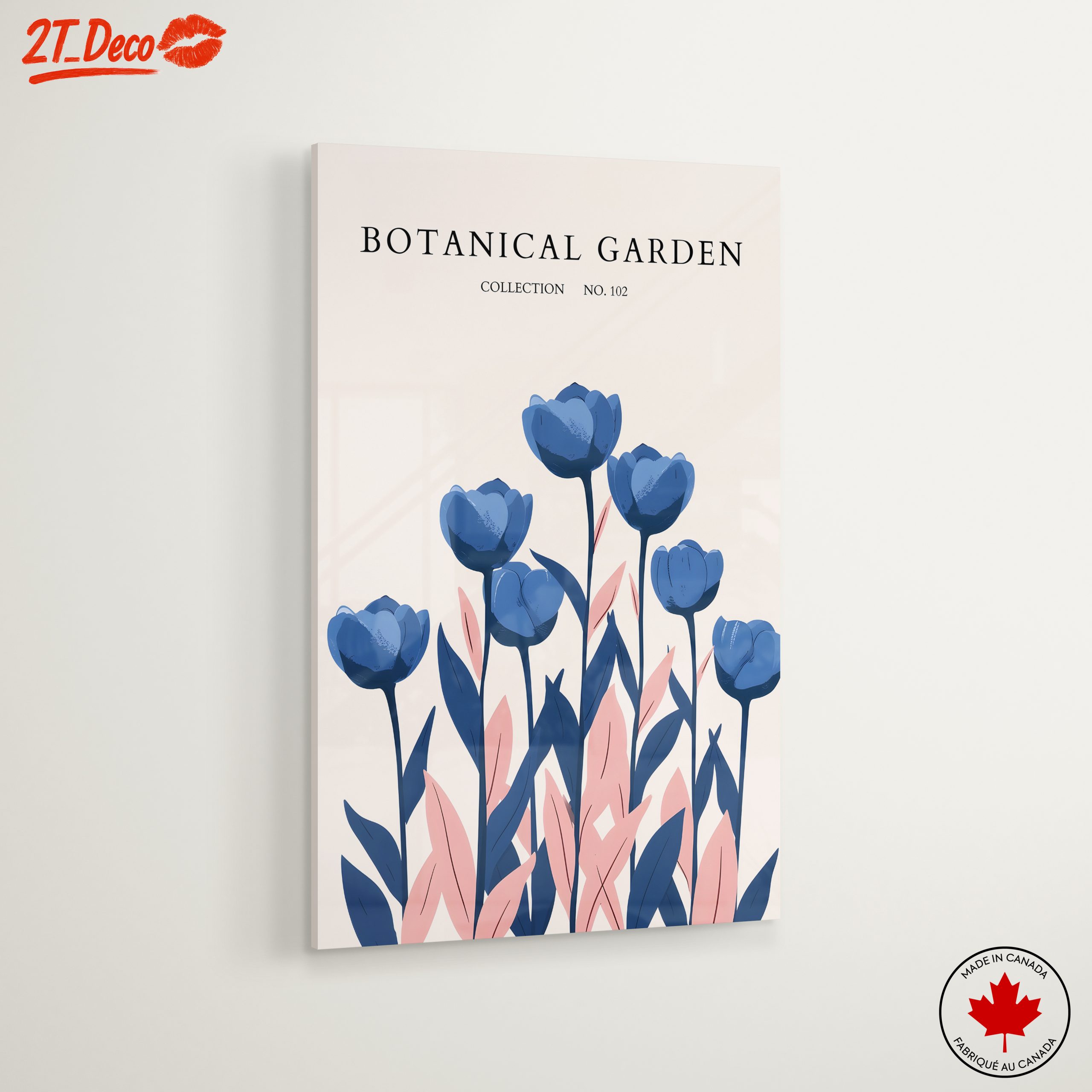 Stylized Botanical Art with Blue Flowers - Image 6