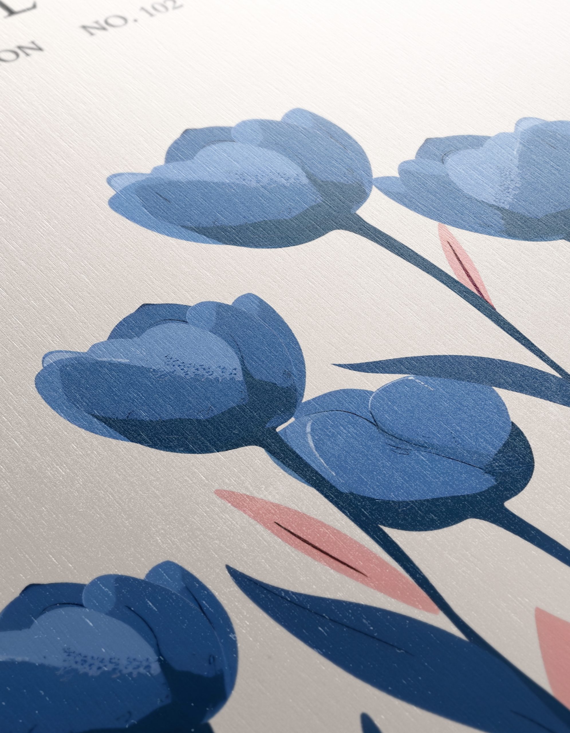 Stylized Botanical Art with Blue Flowers - Image 12