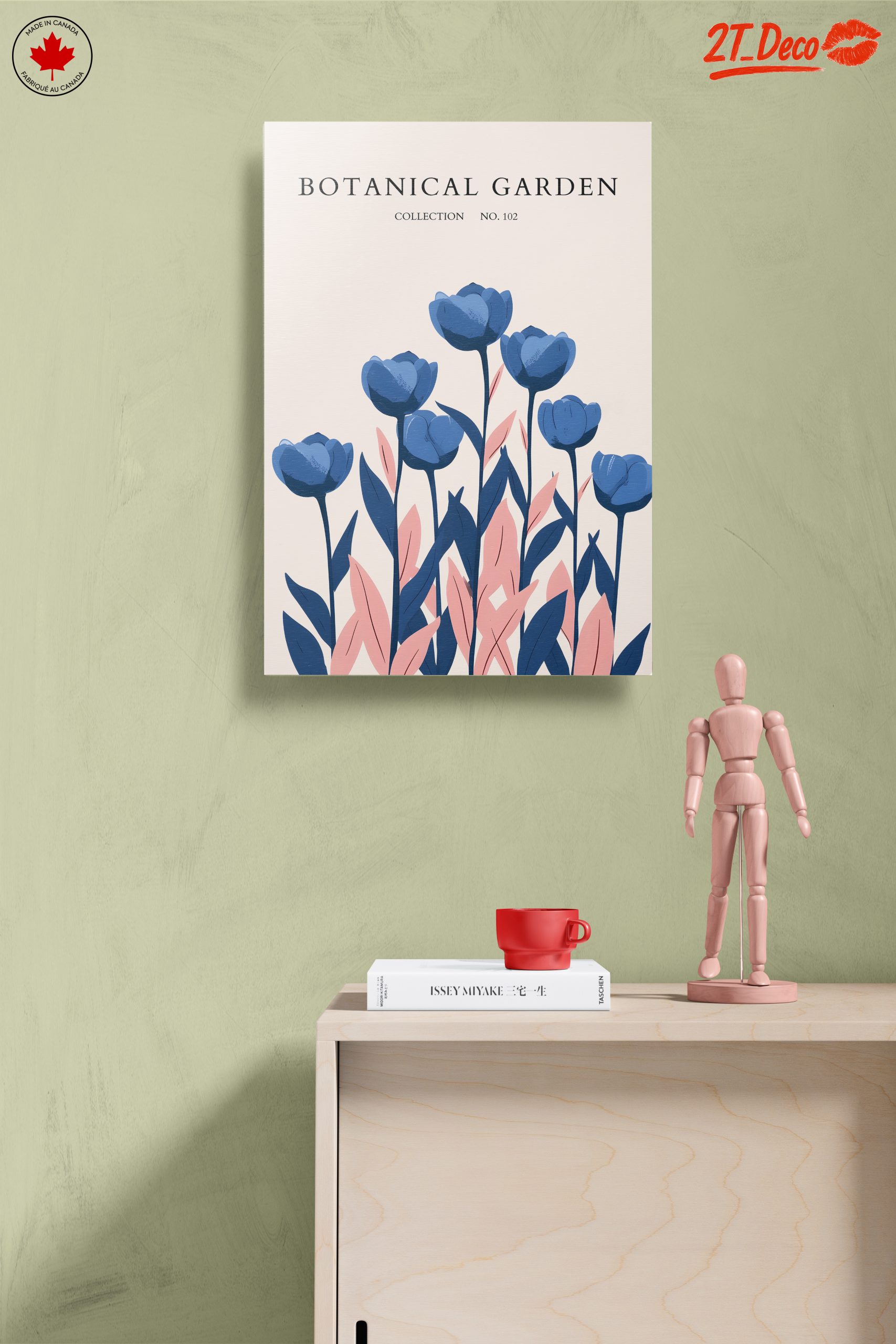 Stylized Botanical Art with Blue Flowers - Image 14