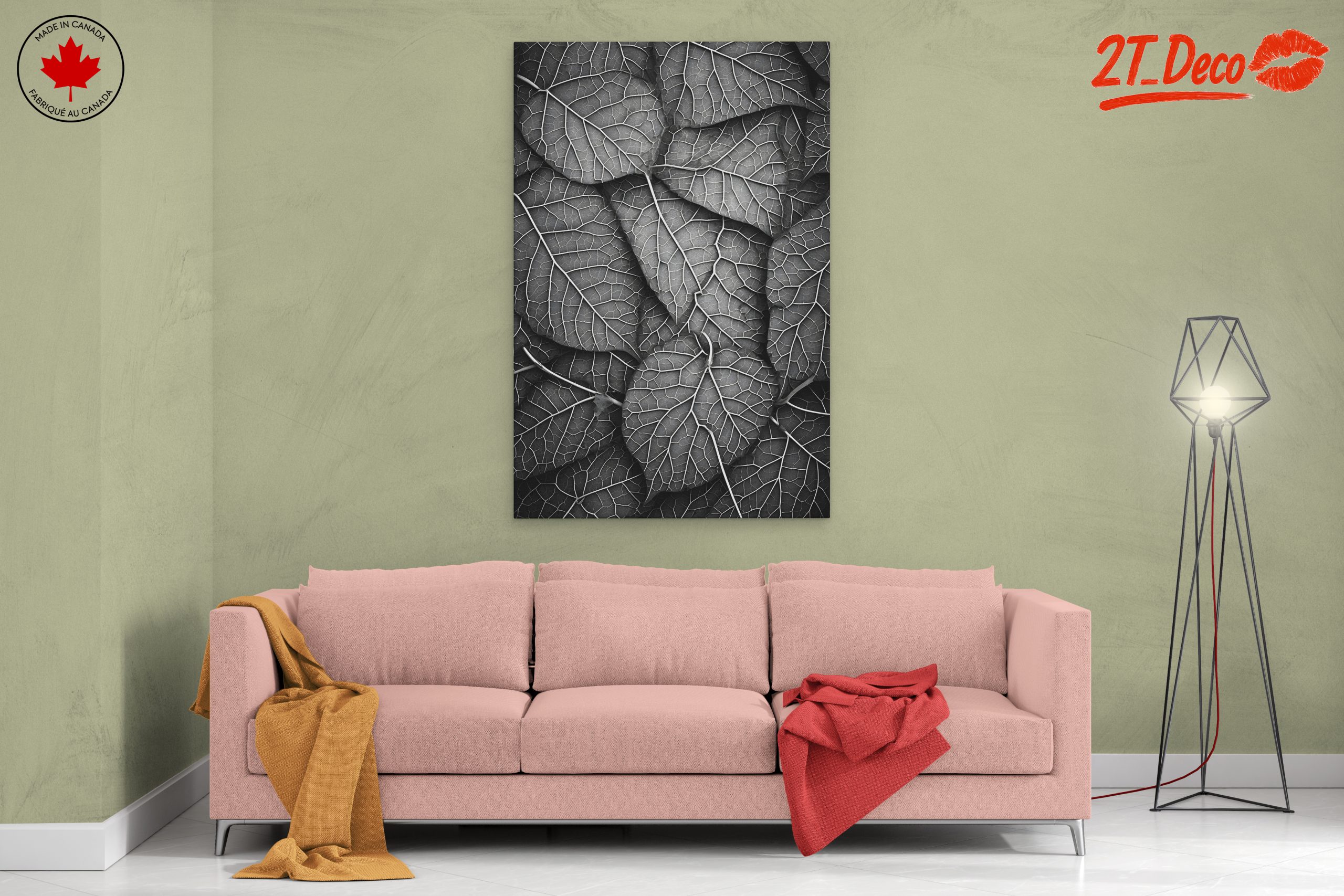 Intricate Black and White Botanical Leaf Art - Image 2