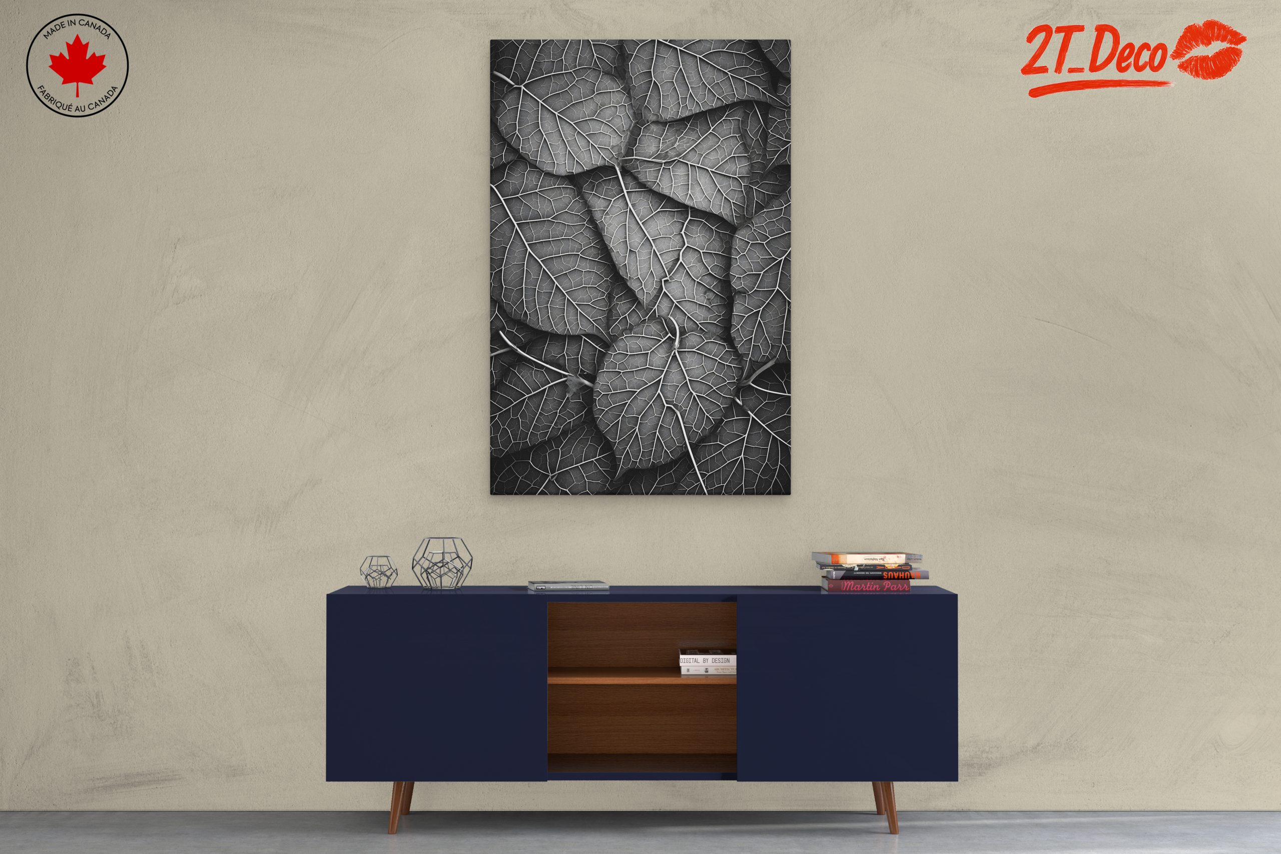 Intricate Black and White Botanical Leaf Art - Image 3