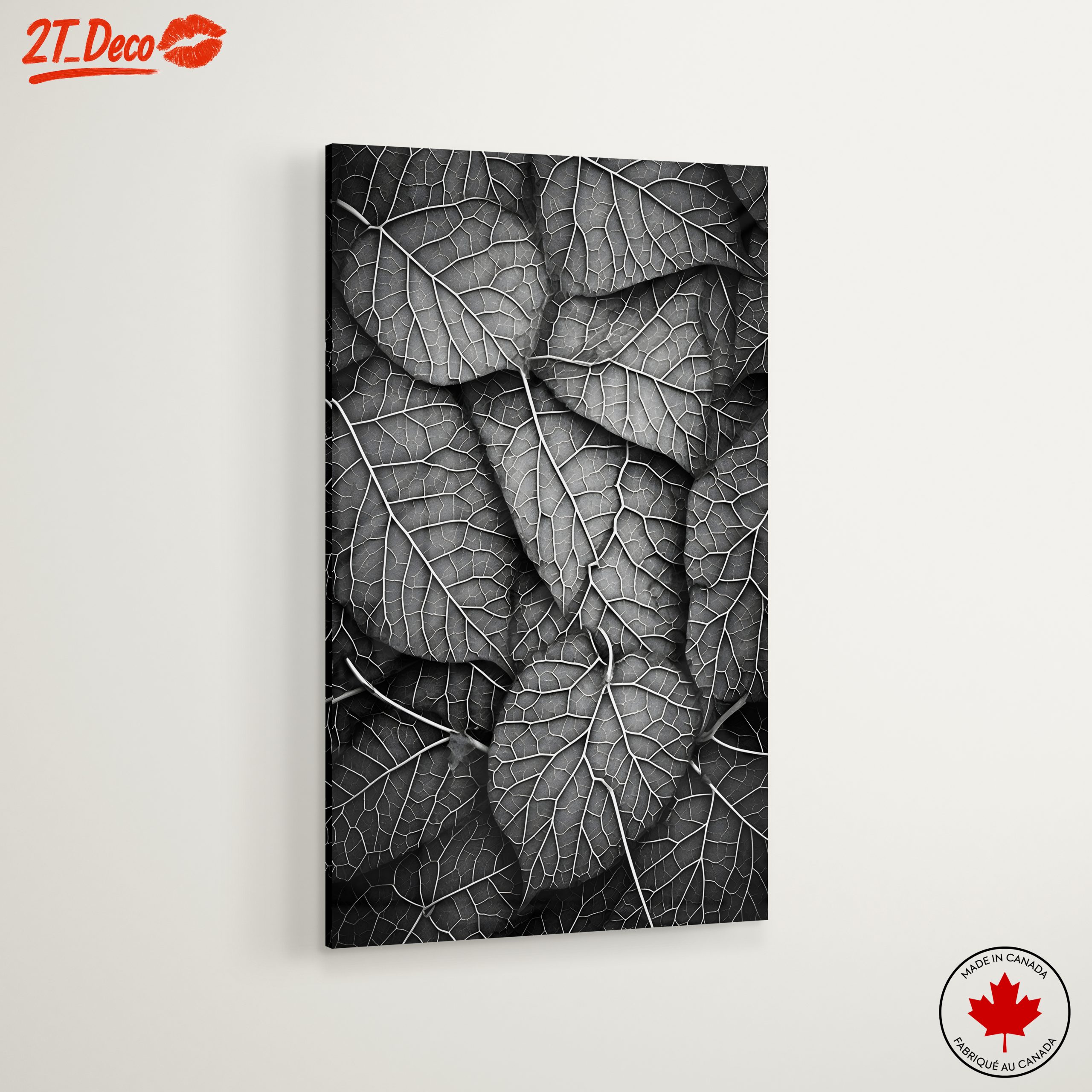 Intricate Black and White Botanical Leaf Art - Image 6