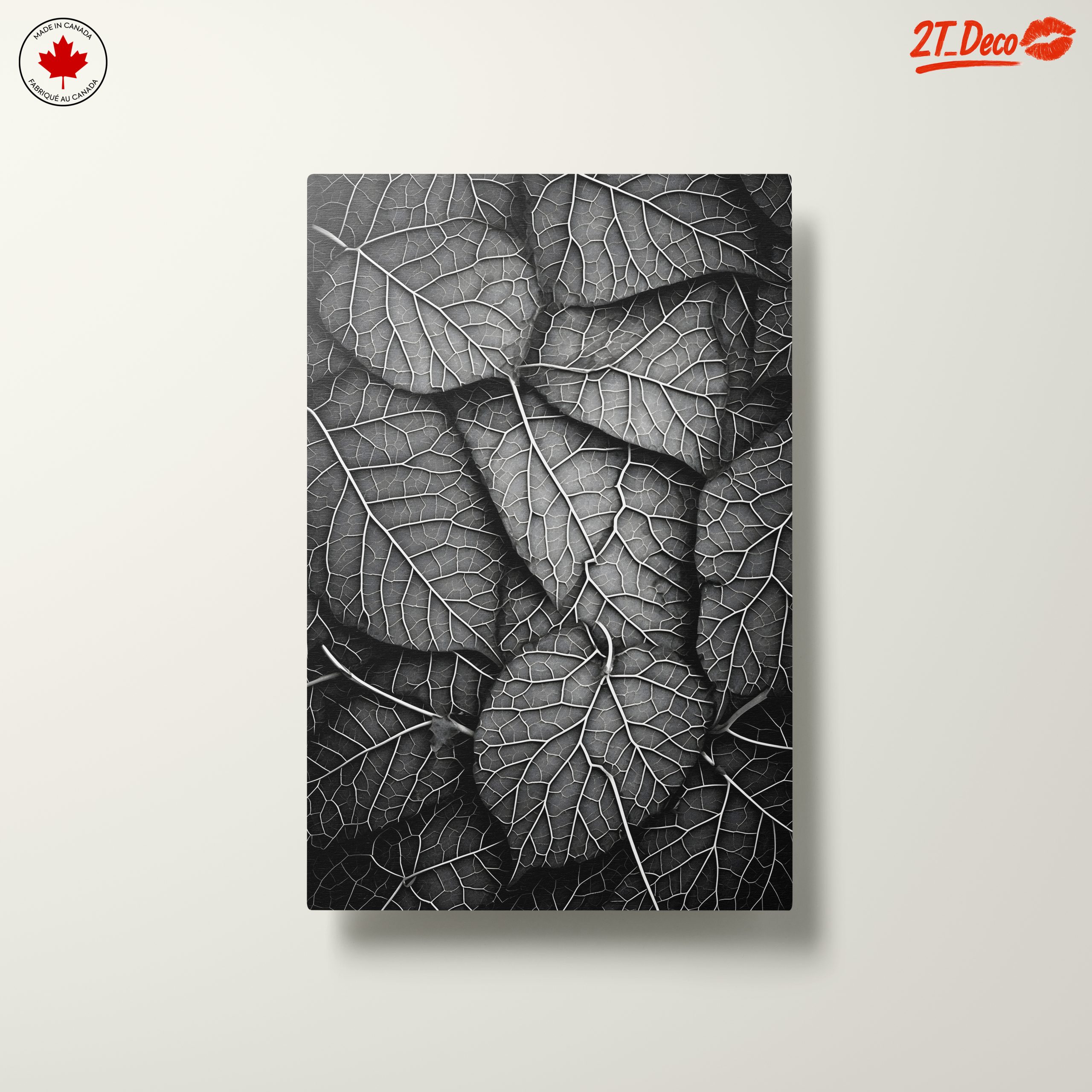 Intricate Black and White Botanical Leaf Art - Image 10