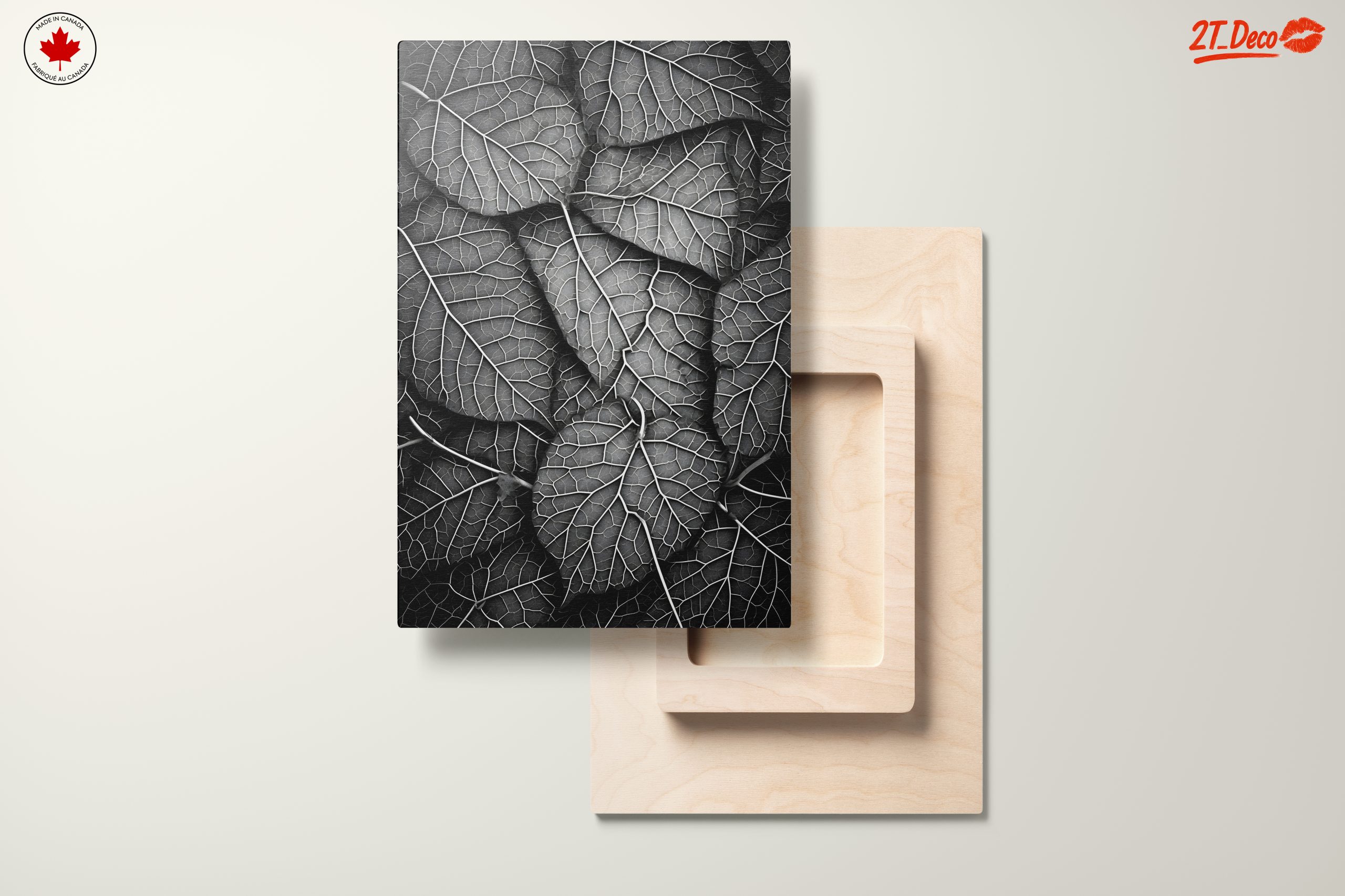 Intricate Black and White Botanical Leaf Art - Image 11