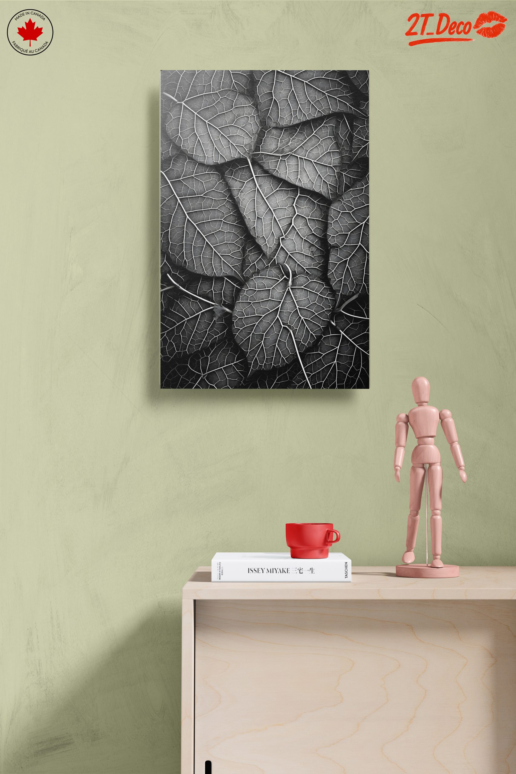 Intricate Black and White Botanical Leaf Art - Image 14