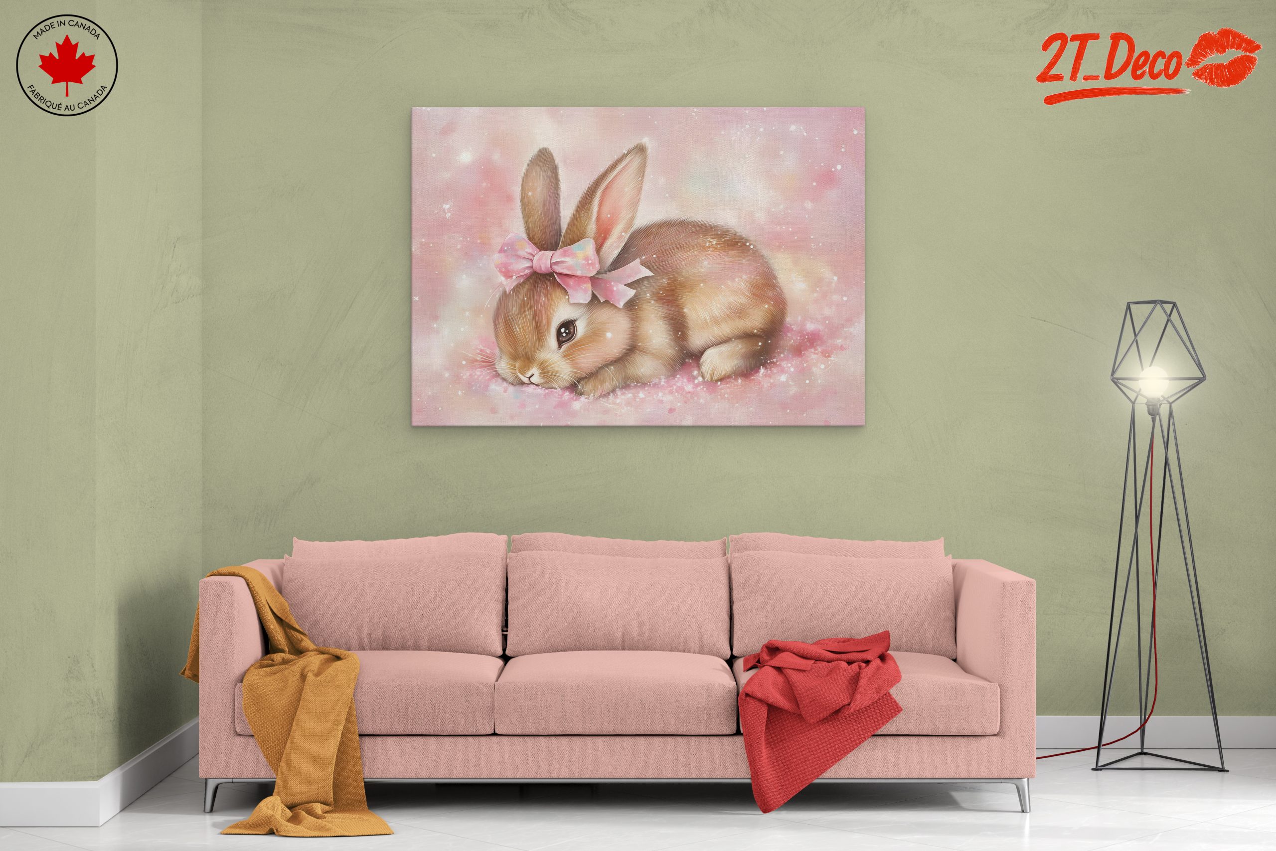 Adorable Rabbit with Pink Bow - Image 2