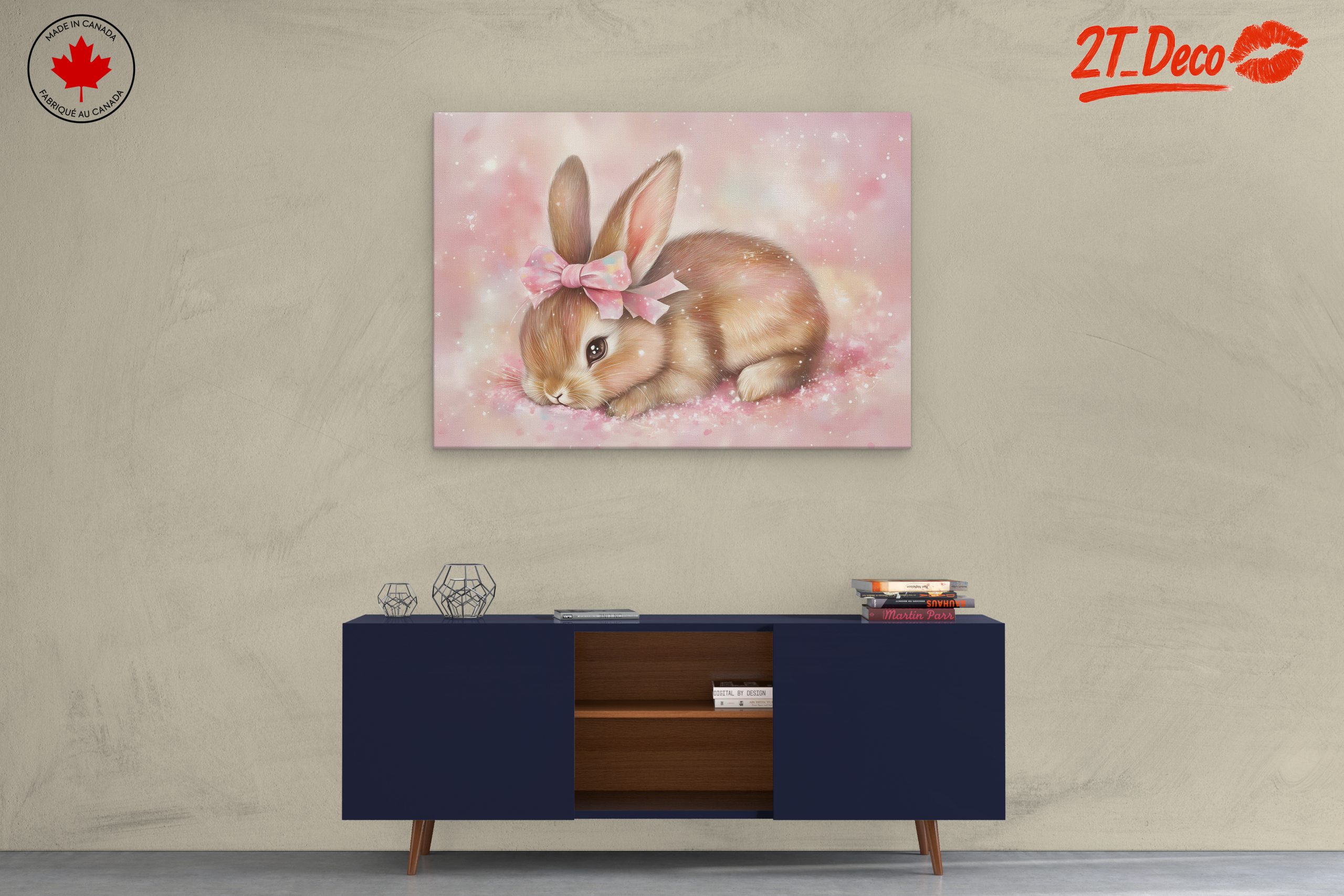 Adorable Rabbit with Pink Bow - Image 3