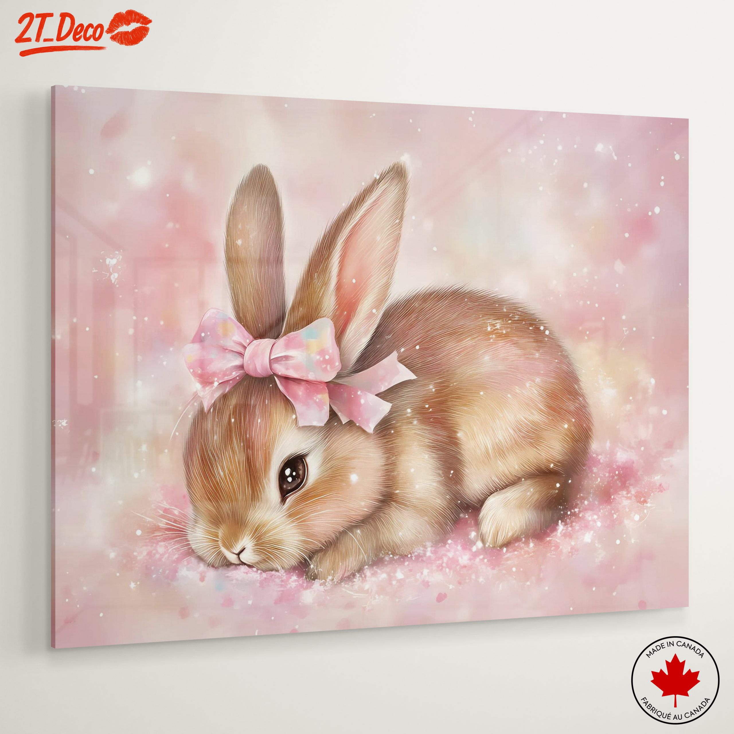 Adorable Rabbit with Pink Bow - Image 6