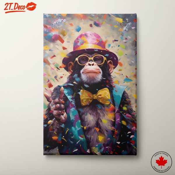 Whimsical Monkey Character in Festive Attire